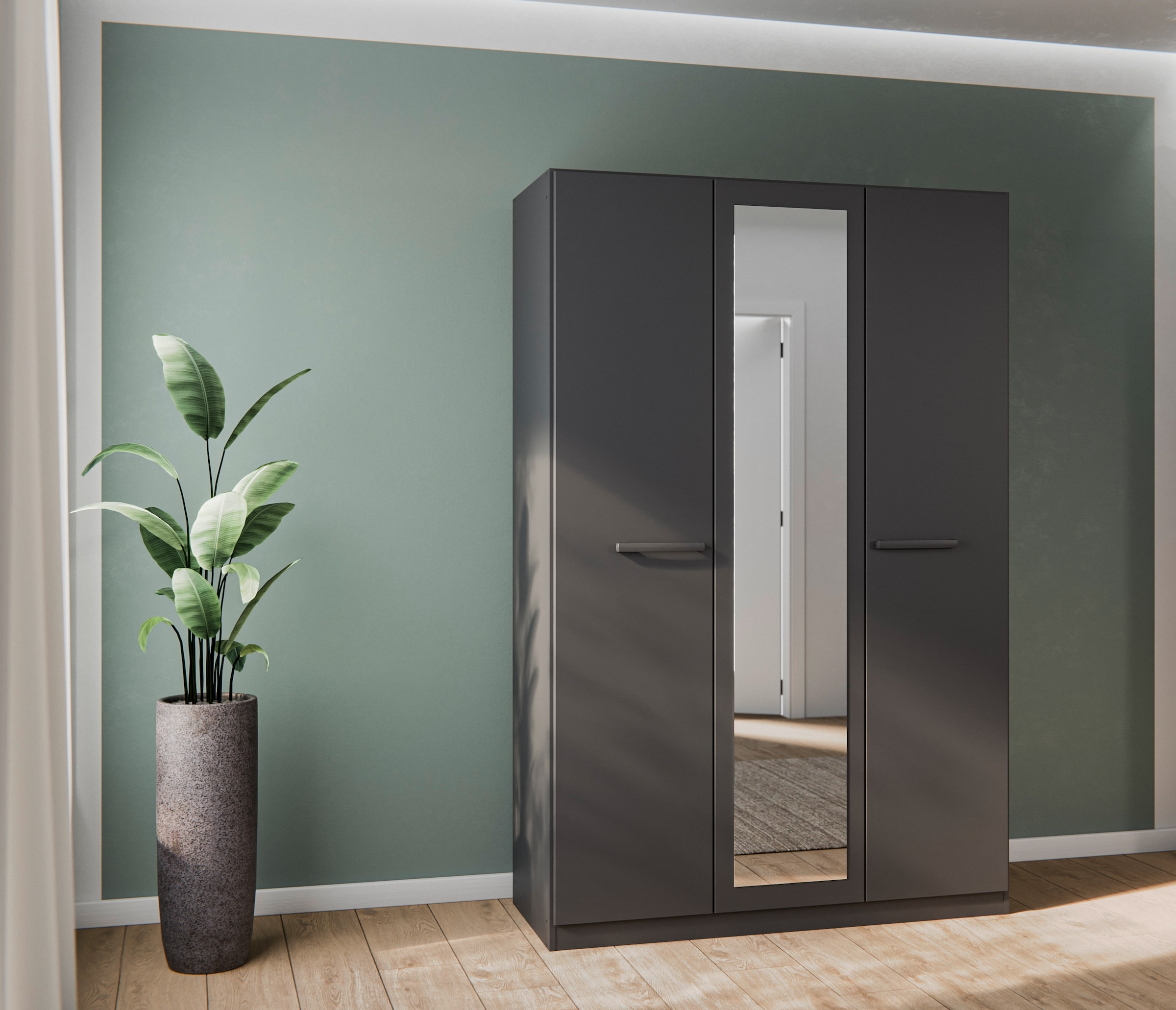 OTTO home Kleiderschrank "Mehrzweckschrank Aktenschrank Möbel Mietswohnung Schlafzimmer MODI" erhältlich in Breiten 91/136/181/226/271 cm, Höhe 210 cm, in angesagten Farbkombinationen, optional mit Spiegel MADE IN GERMANY