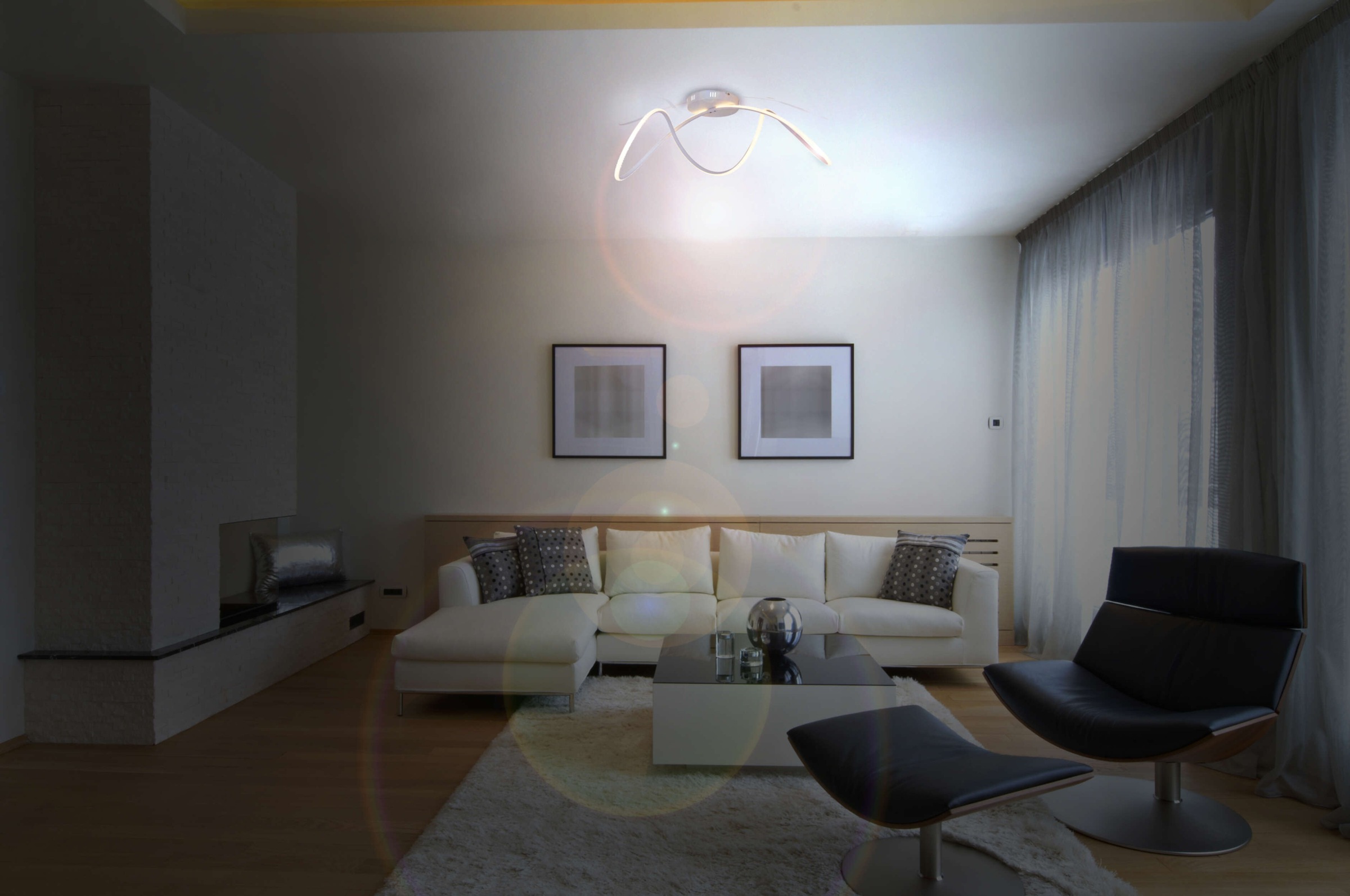 näve LED Deckenleuchte »Odrive«, 1 flammig, Leuchtmittel LED-Modul | LED fest integriert, schleifenähnlich geschwungene Leuchtstreifen, weiß, L: 67cm, H: 30cm