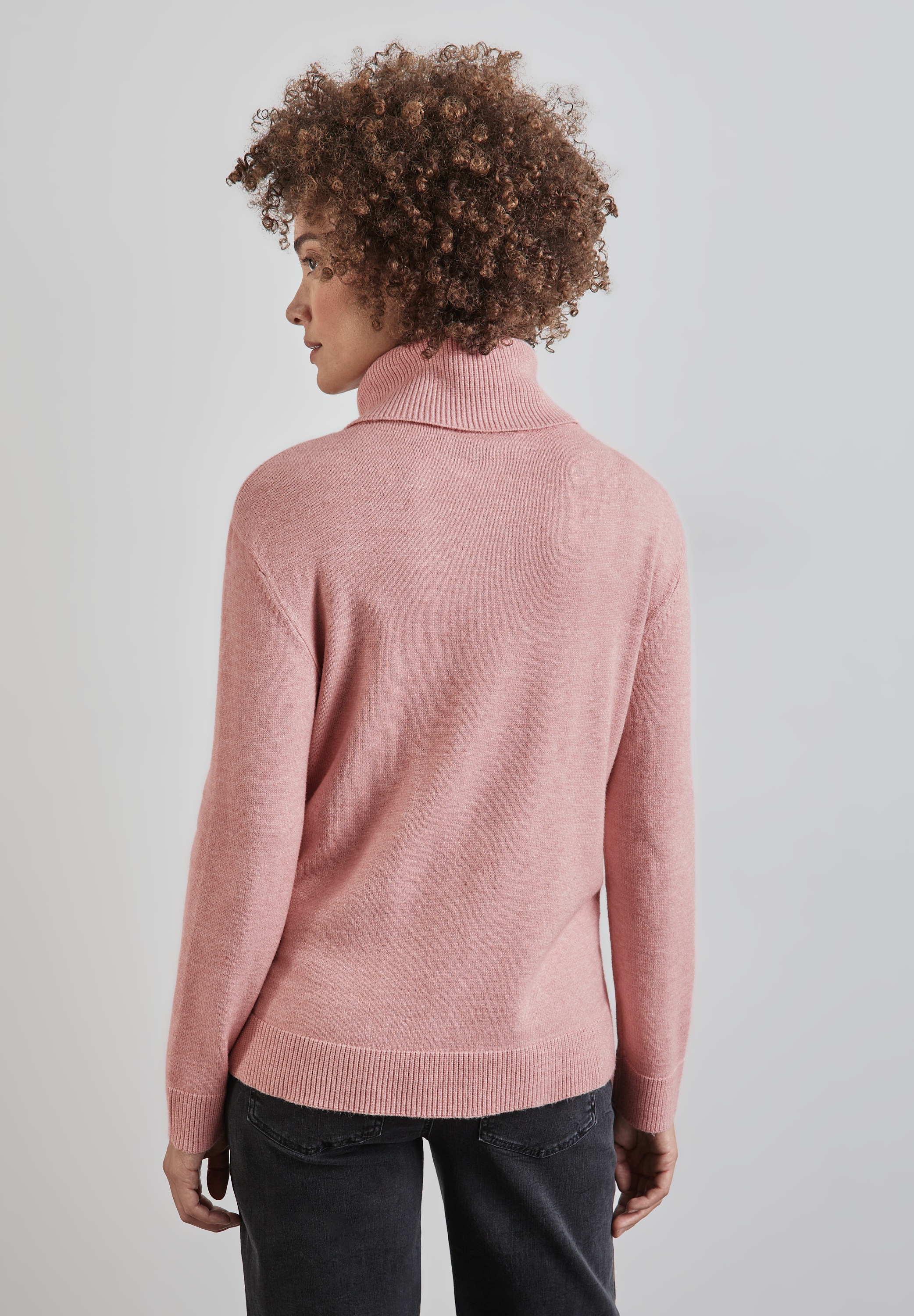 STREET ONE Strickpullover, Kragen mit Knopfdetail