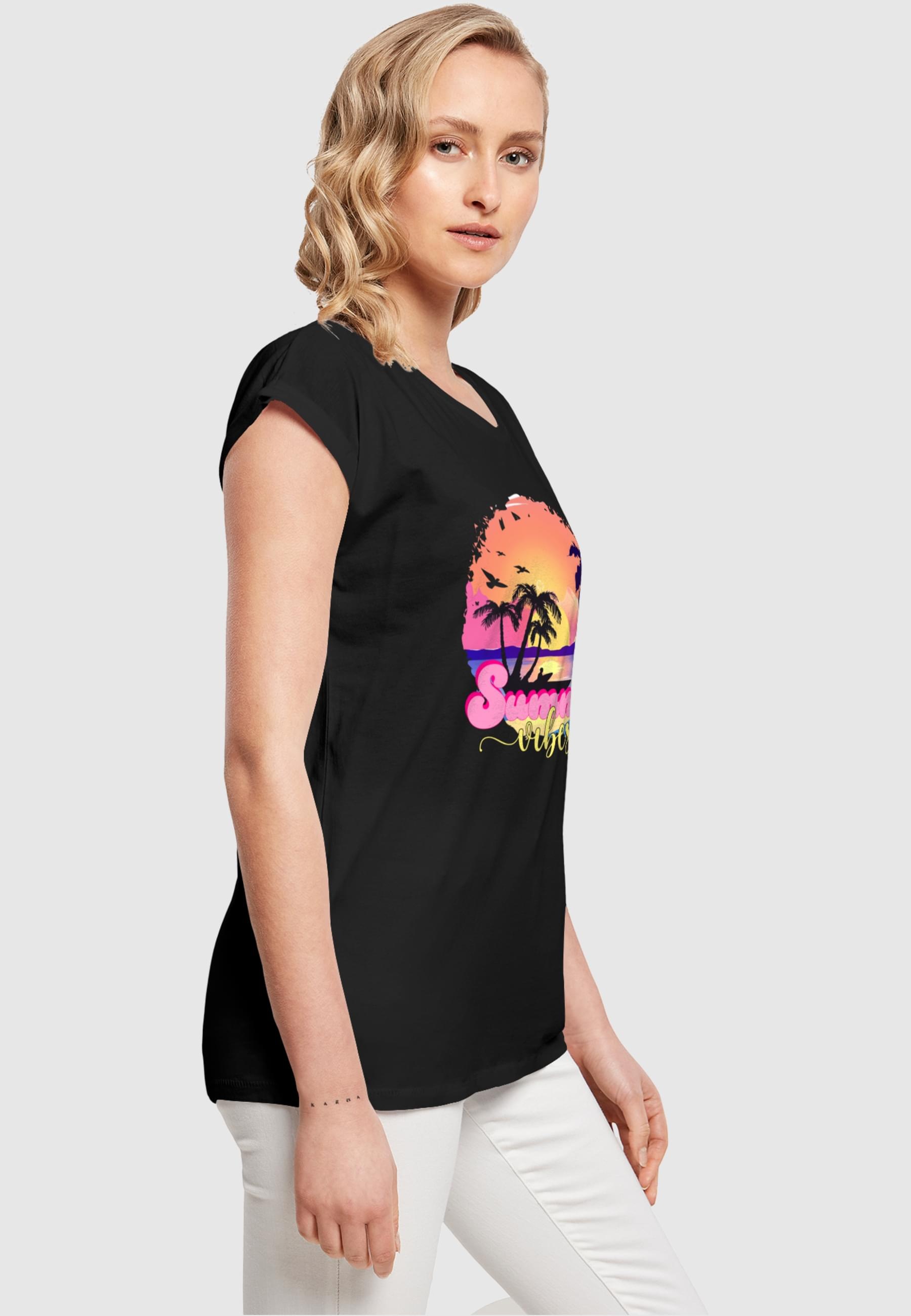 Merchcode T-Shirt »Merchcode Damen Ladies Summer Vibes Sunset Extended Shoulder Tee«, (1 tlg.)