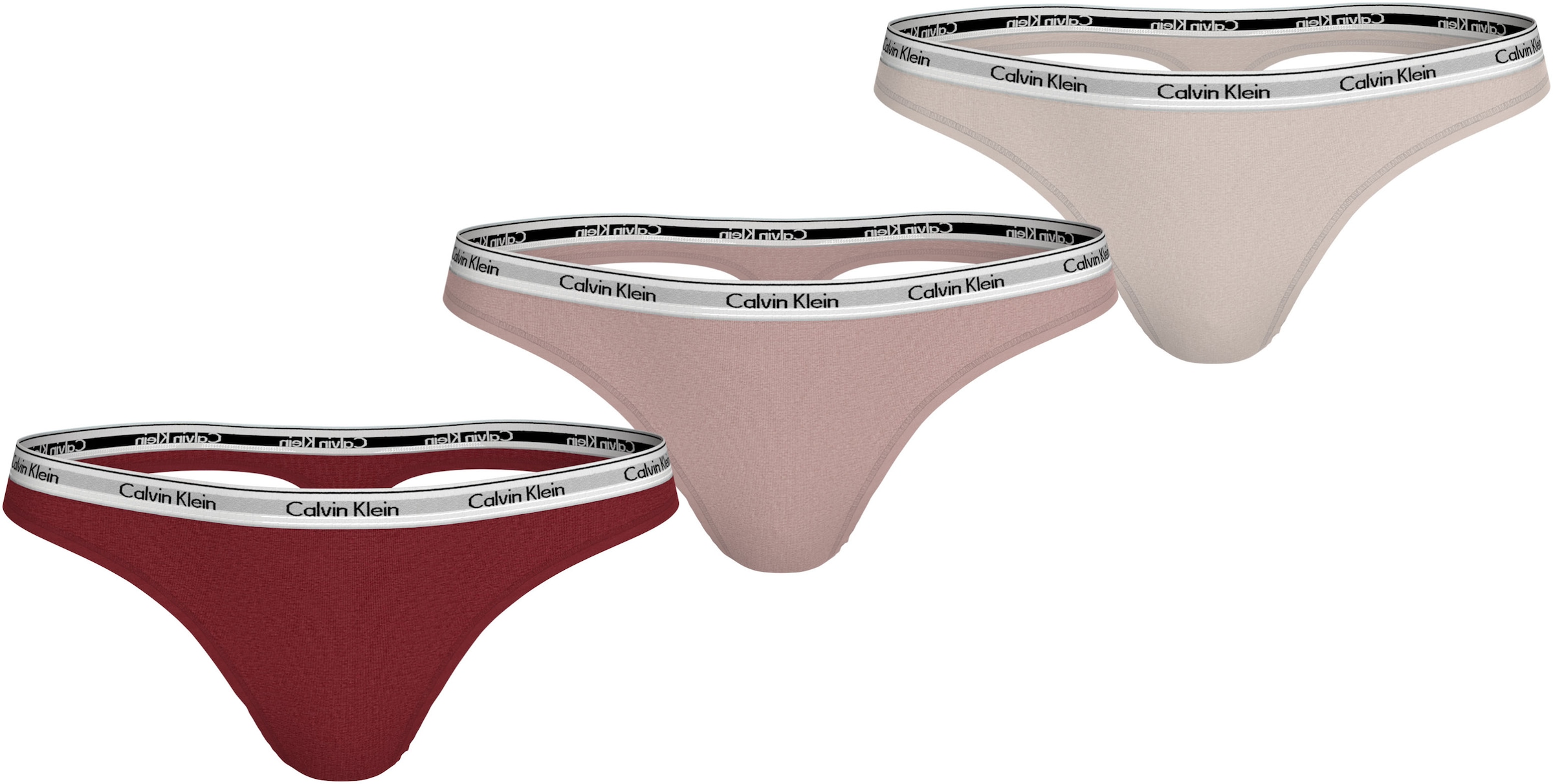 Calvin Klein Underwear Tanga "3 PACK THONG (LOW-RISE)", (Packung, 3 St., 3er-Pack), mit Logobund