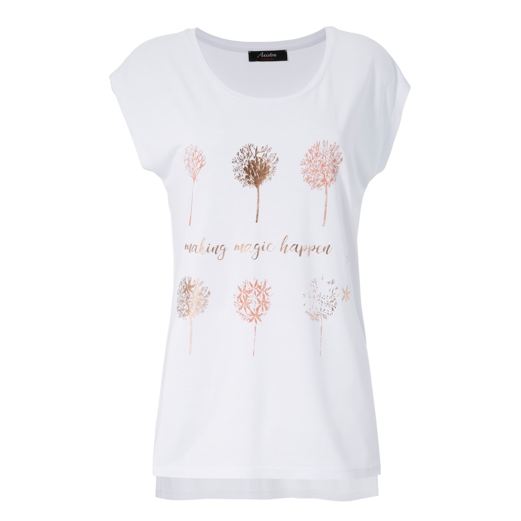 Aniston CASUAL T-Shirt mit Frontdruck teilweise glitzernder Folienprint