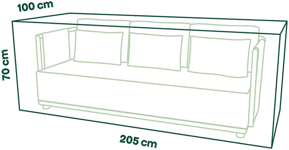 Siena Garden Gartenmöbel-Schutzhülle »Loungebankhülle Plus« 205 x 100 x H70 cm