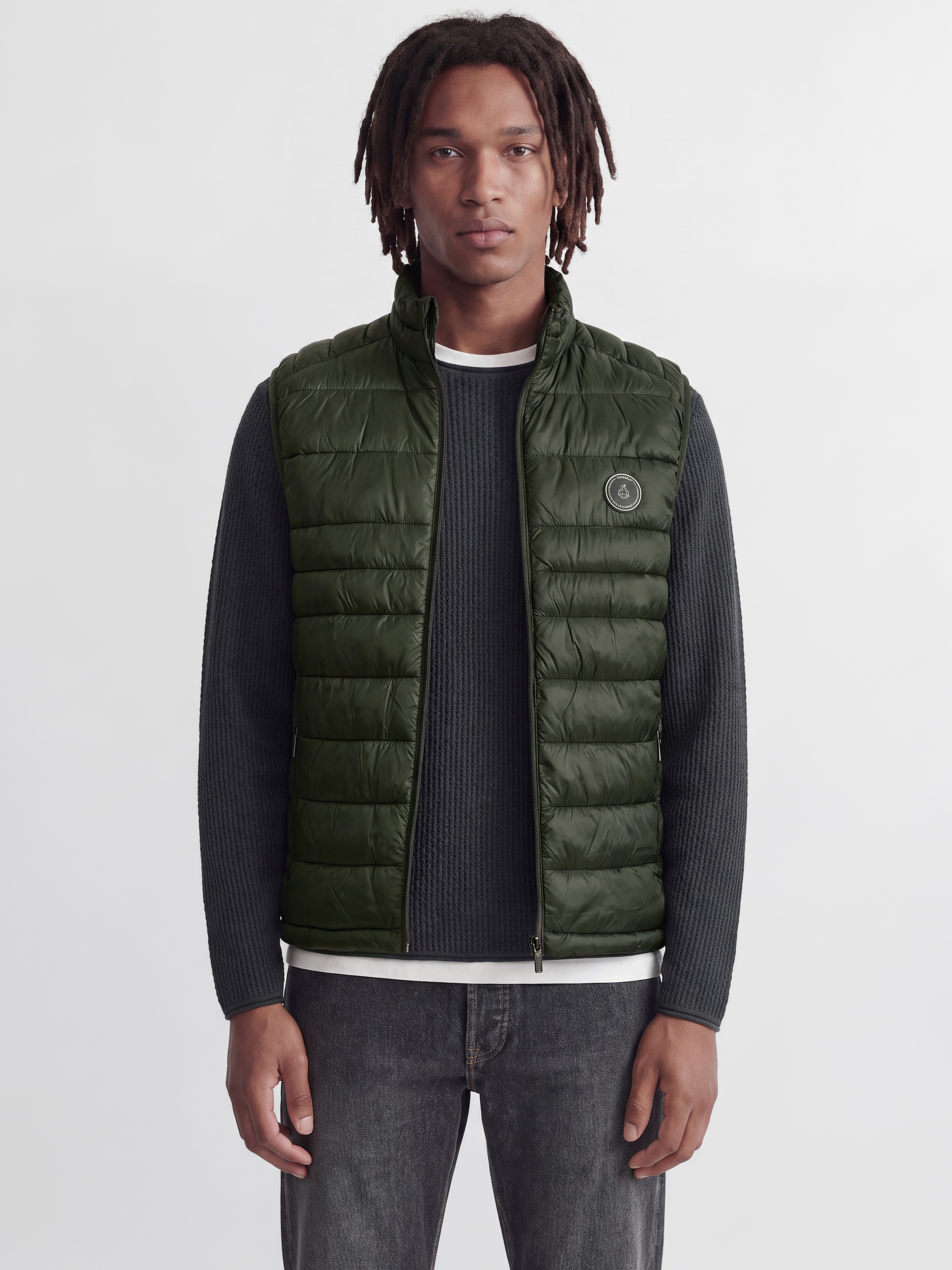 Jack & Jones Steppweste "JJEKINGSLEY LIGHT BODYWARMER COLLAR NOOS" Kunstfaser, regular fit