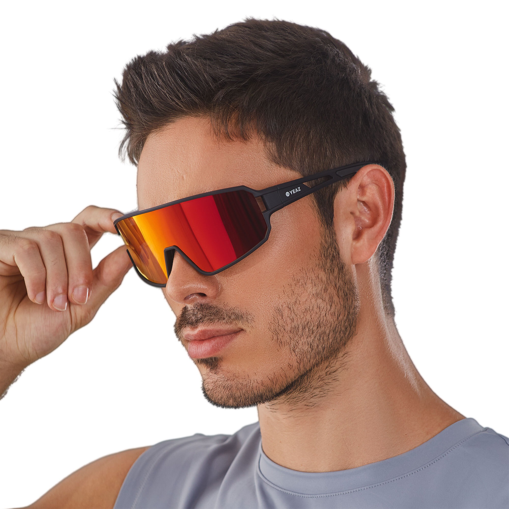 Sportbrille YEAZ "Sport-Sonnenbrille Black/Red SUNWAVE", Damen, rot, Sonnenbrillen 3
