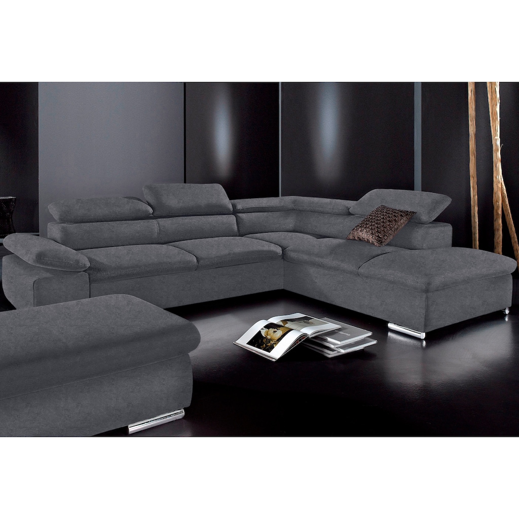 sit&more Ecksofa Alcudia L-Form, wahlweise mit Bettfunktion, inklusive Arm- und Kopfteilverstellung