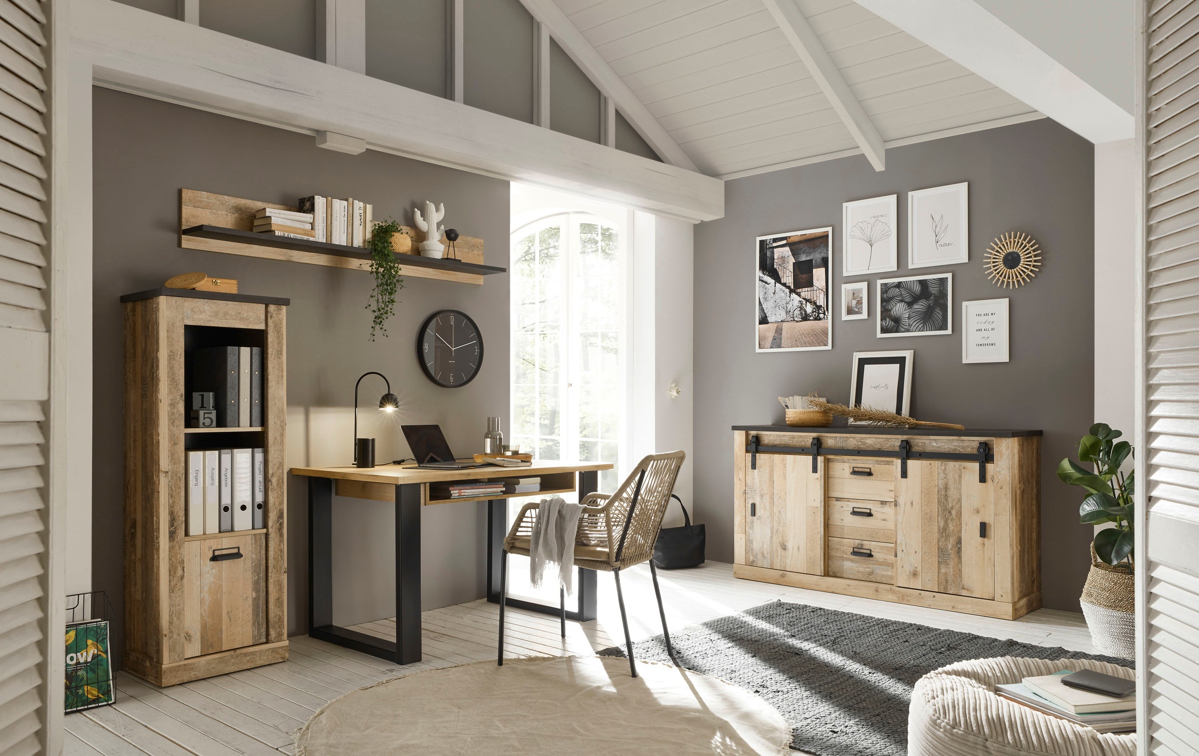 Home affaire Schrank-Set "SHERWOOD" 4 Stk. tlg. Büromöbel Set in Holz Dekor günstig online kaufen