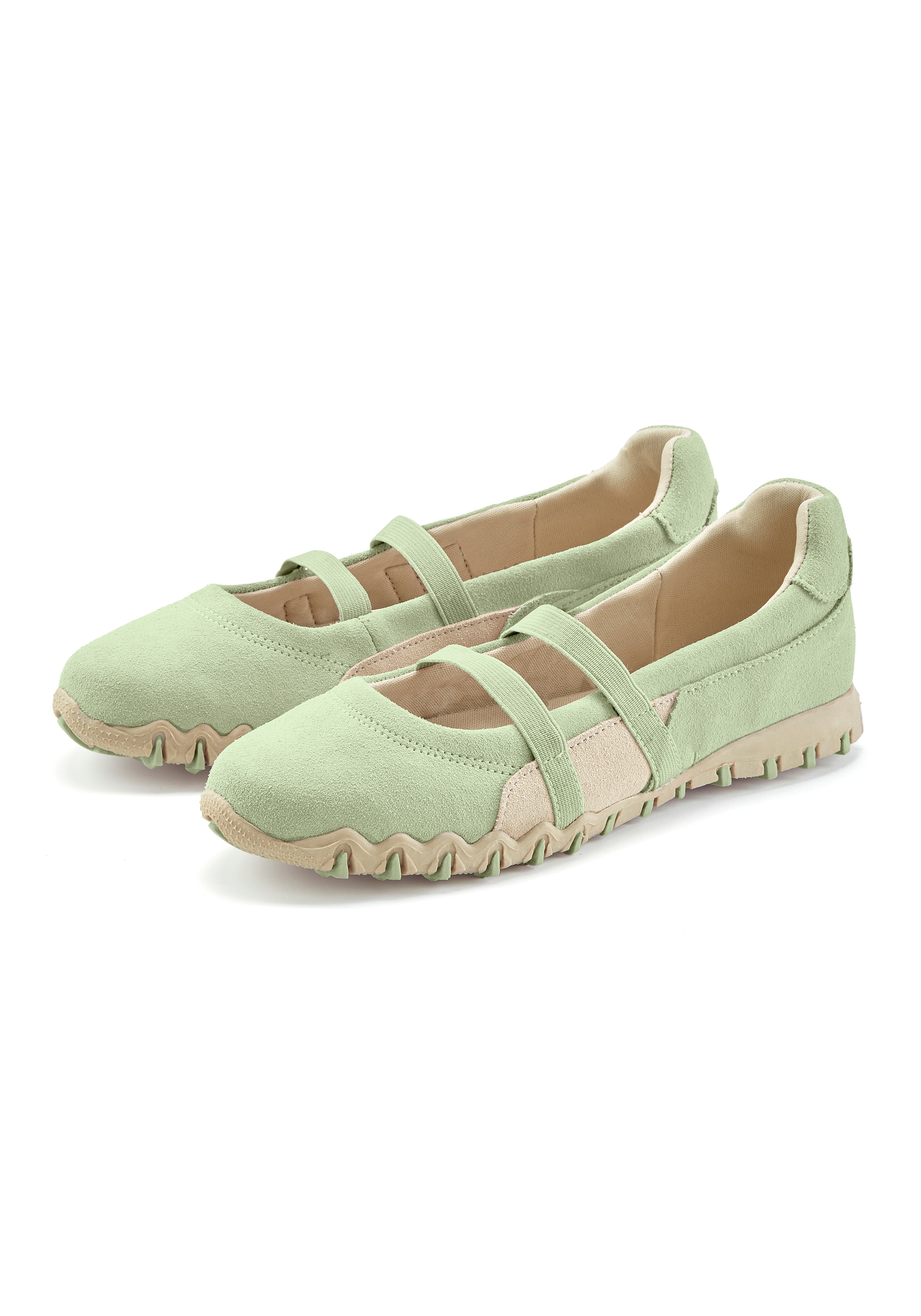 LASCANA Ballerina "Freizeitschuh, Slipper, Halbschuh, Slip-On-Sneaker, Ballerina" aus Leder