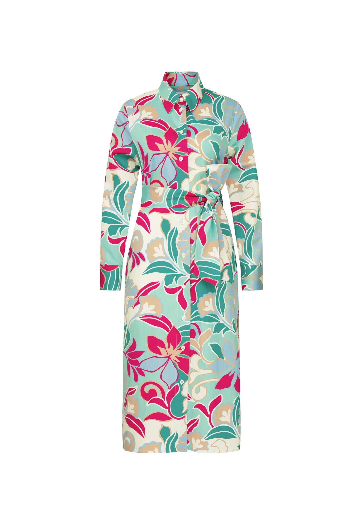 seidensticker Sommerkleid »Schwarze Rose«, Langarm Kragen Floral