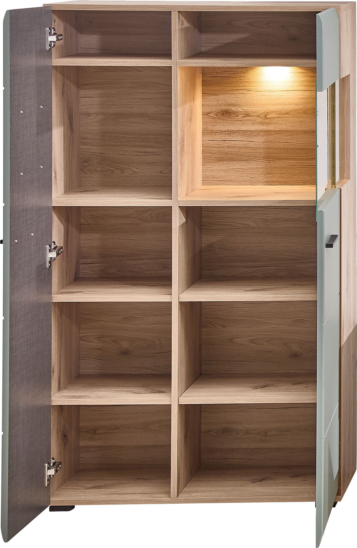Innostyle Vitrine »FUN PLUS II«, (2 St.), Glastür, Holztür, 10 Fächer, Softclose, ABS Kantenschutz