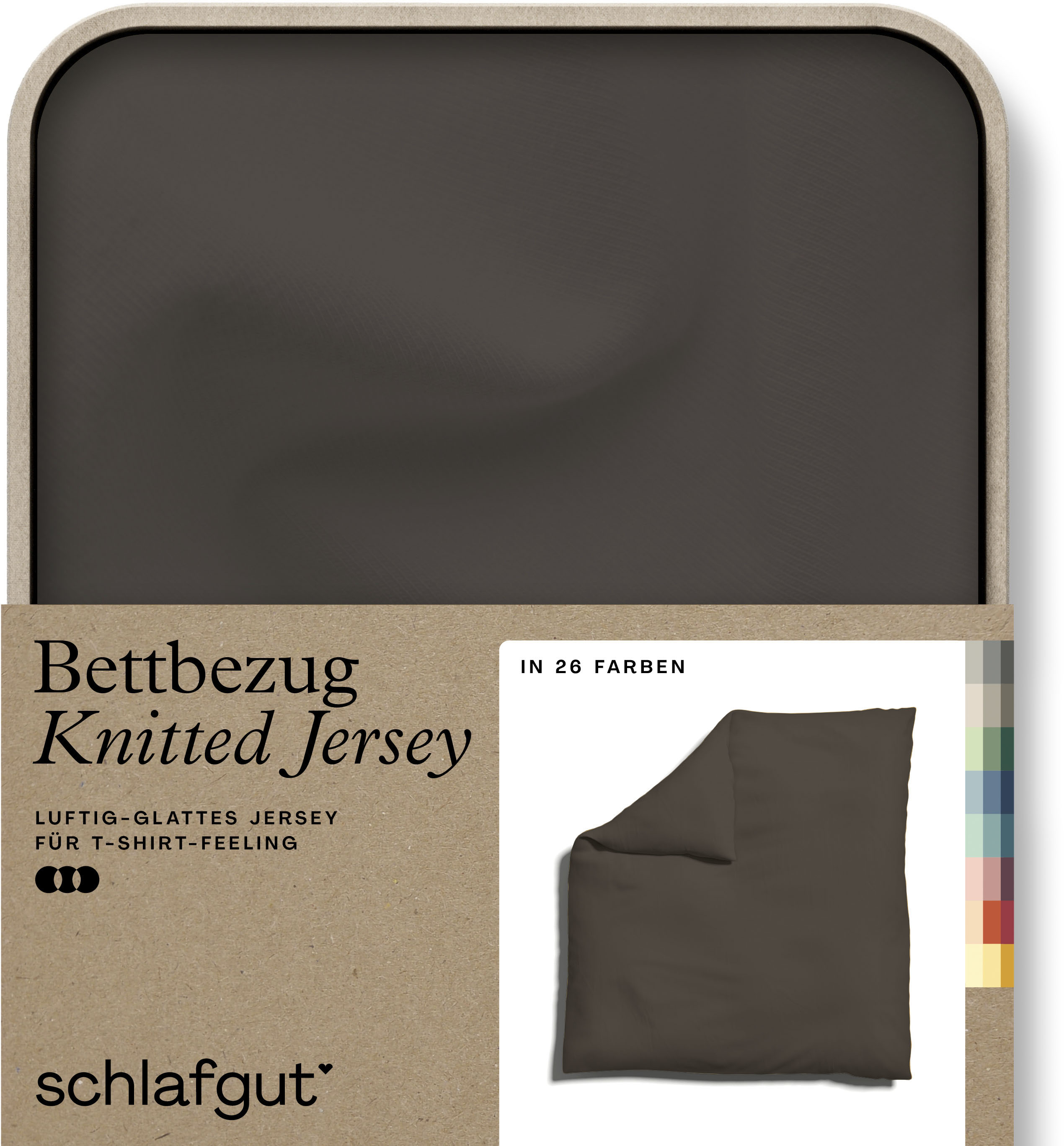 Schlafgut 1100000002199 "Premium Bettbezug Knitted Jersey (1 St)" Ton-in-Ton Reißverschluss, Bio-Baumwolle mit Elasthan, Uni, OEKO Tex