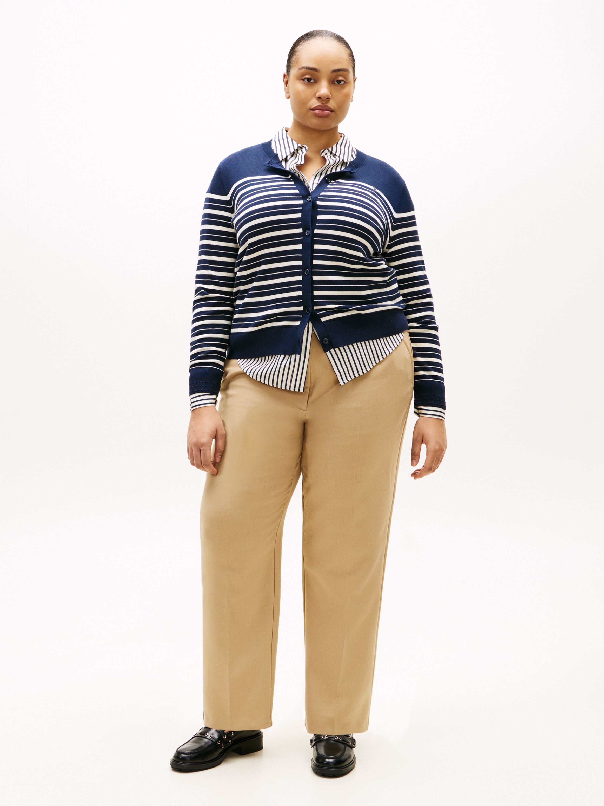 Tommy Hilfiger Curve Strickjacke »CRV CO JERSEY FINE GG C-NK CARDI«