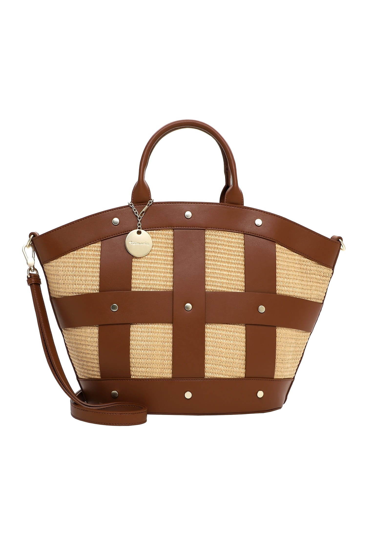 Shopper TAMARIS "Shopper TAS Kirsti", Damen, Gr. B/H/T: 47cm x 29cm x 14,5cm 0, cognac 700, Polyurethan, Taschen Shopper