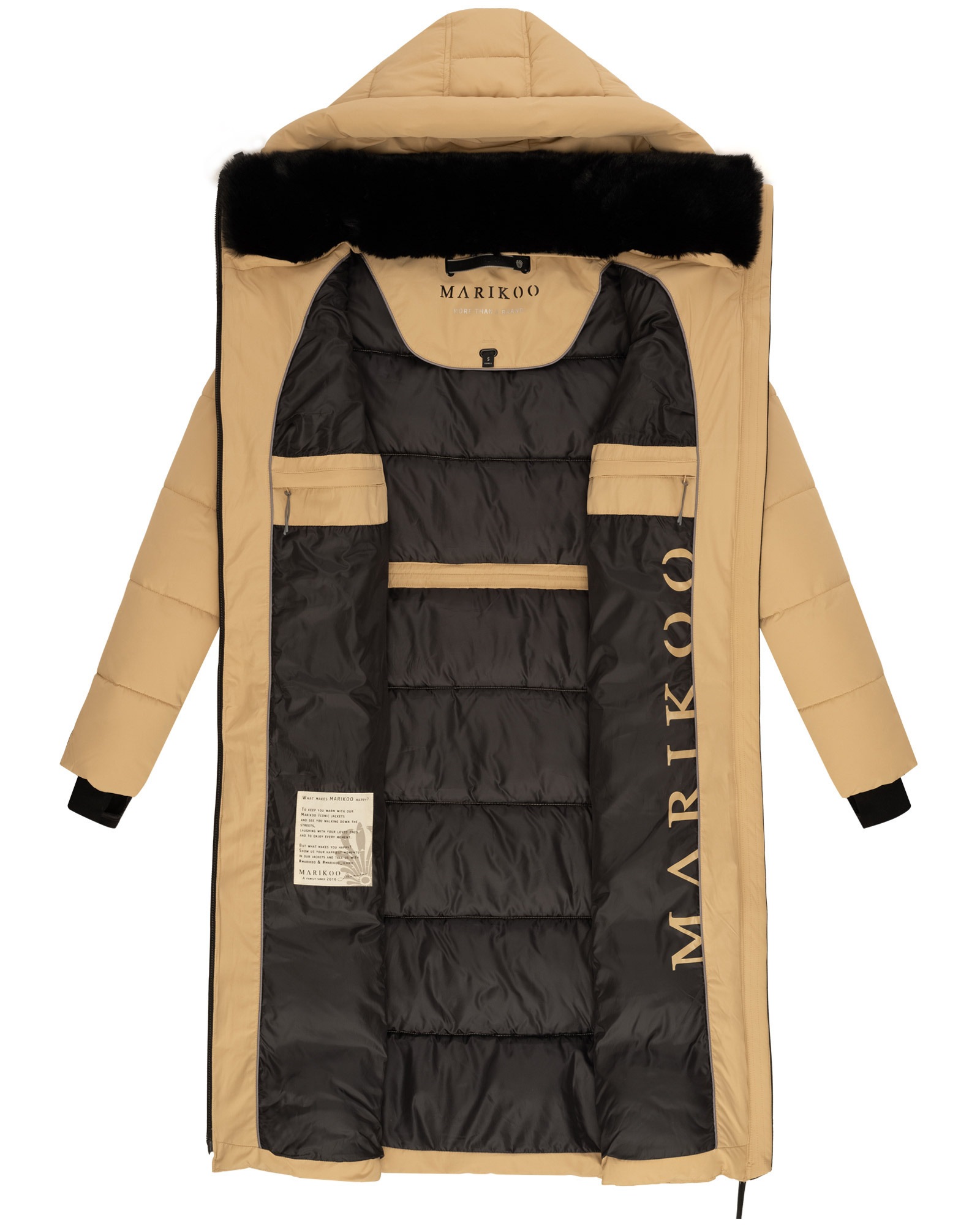 Marikoo Steppjacke »Zuraraa XVI«, langer Winter Mantel gesteppt