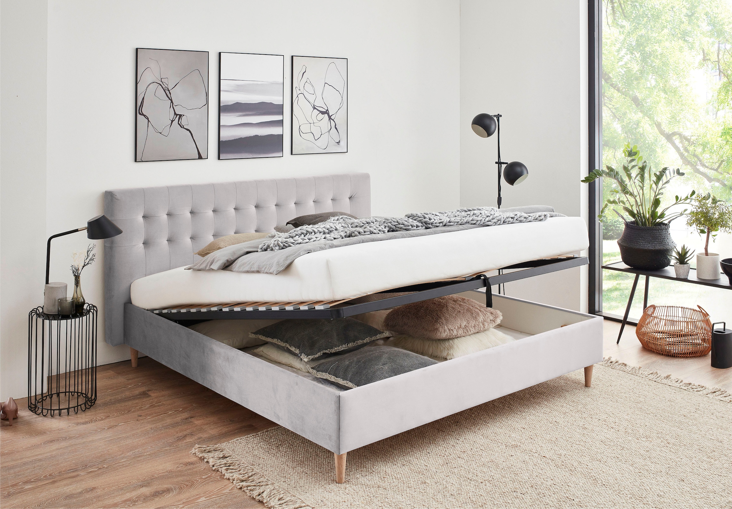 ATLANTIC home collection Polsterbett »Veronika« mit Bettkasten und Lattenrost