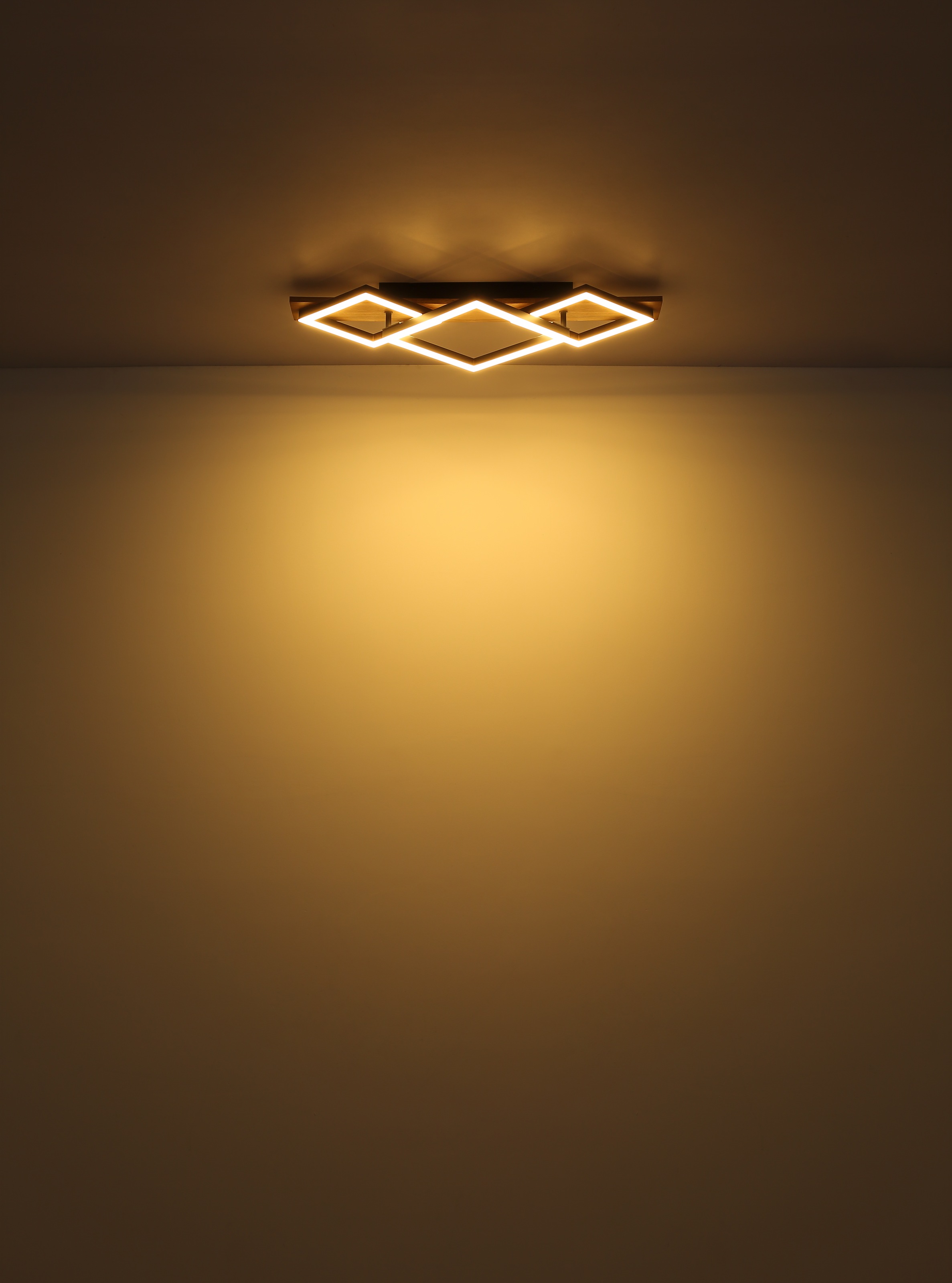 GLOBO LIGHTING LED Deckenleuchte »BEATRIX I«, Leuchtmittel LED-Modul | LED fest integriert, Deckenlampe/grau/champagnerfarben/3000K/Quadrate