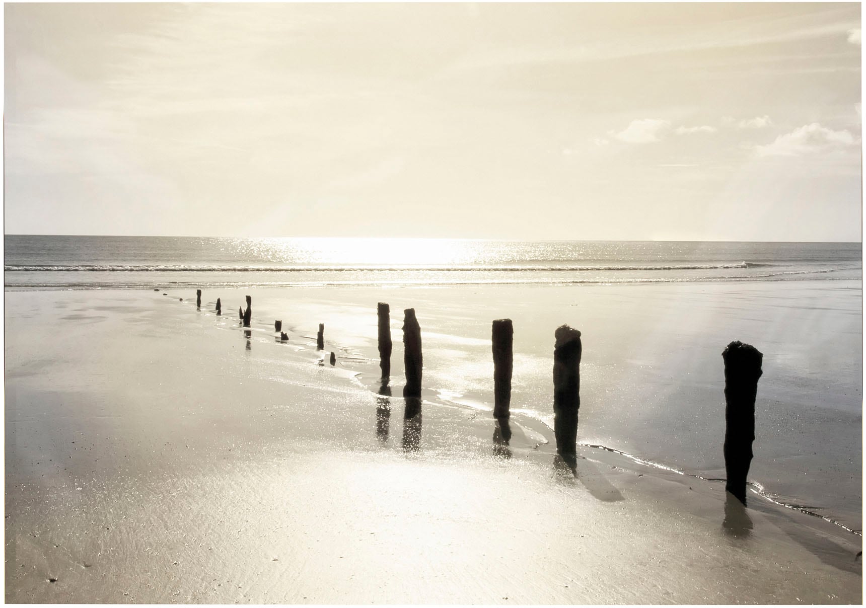 Art for the home Leinwandbild "Outdoor Sonne Meer 50x70cm", Romantisch-Stra günstig online kaufen