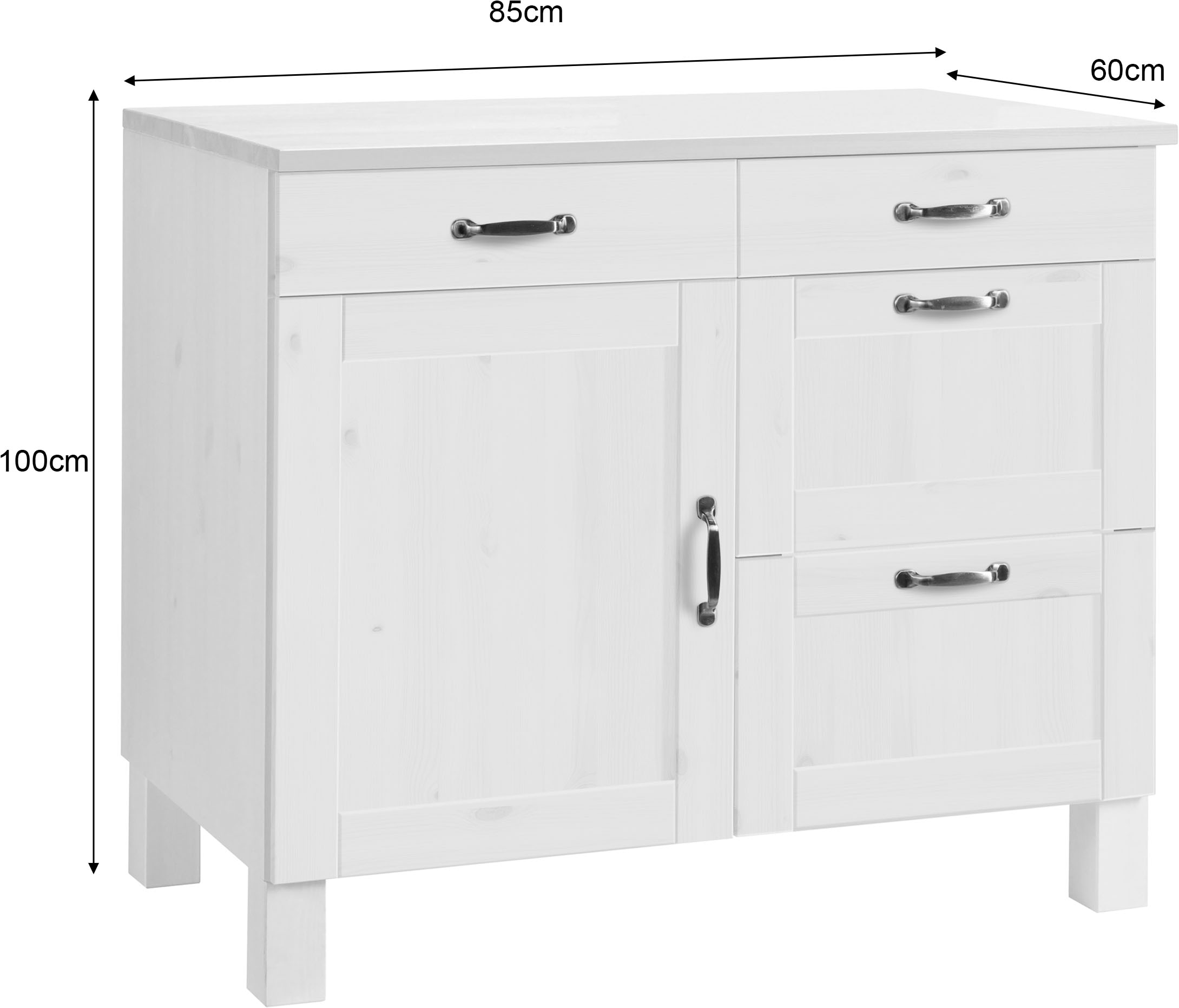 Home affaire Unterschrank »Alby« Breite 100 cm, 1 Tür, 4 Schubladen