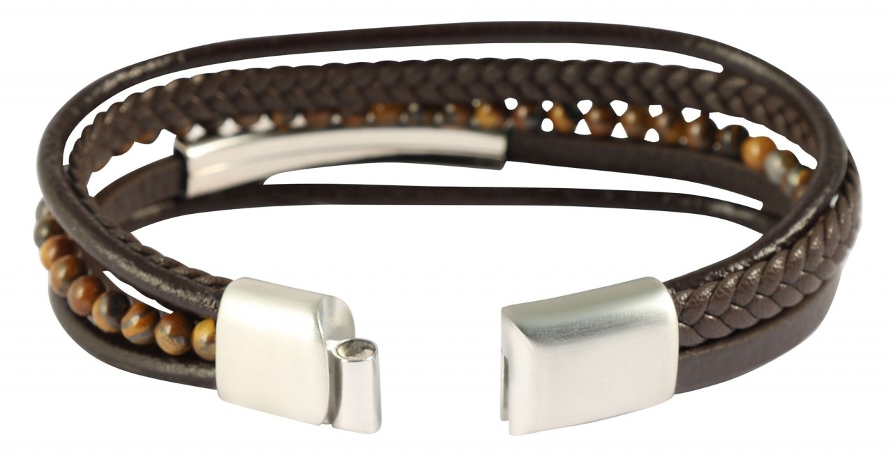 Adelia´s Edelstahlarmband »Herren Armband aus Edelstahl mit Tigerauge«