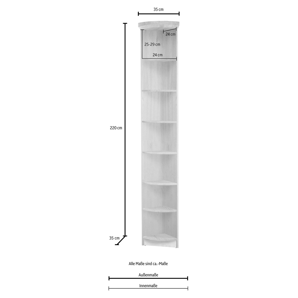 Home affaire Anbauregal »Soeren«, aus massiver Kiefer, Höhe 220 cm, Tiefe 33 cm