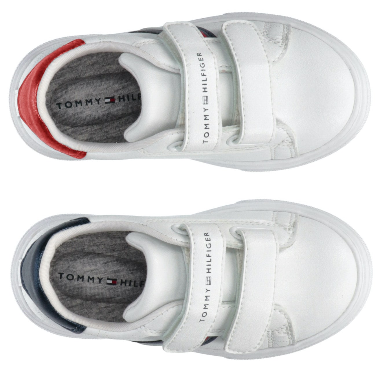 Tommy Hilfiger Sneaker »STRIPES LOW CUT VELCRO SNEAKER WHITE/BLUE« mit Klettverschluss JW10513