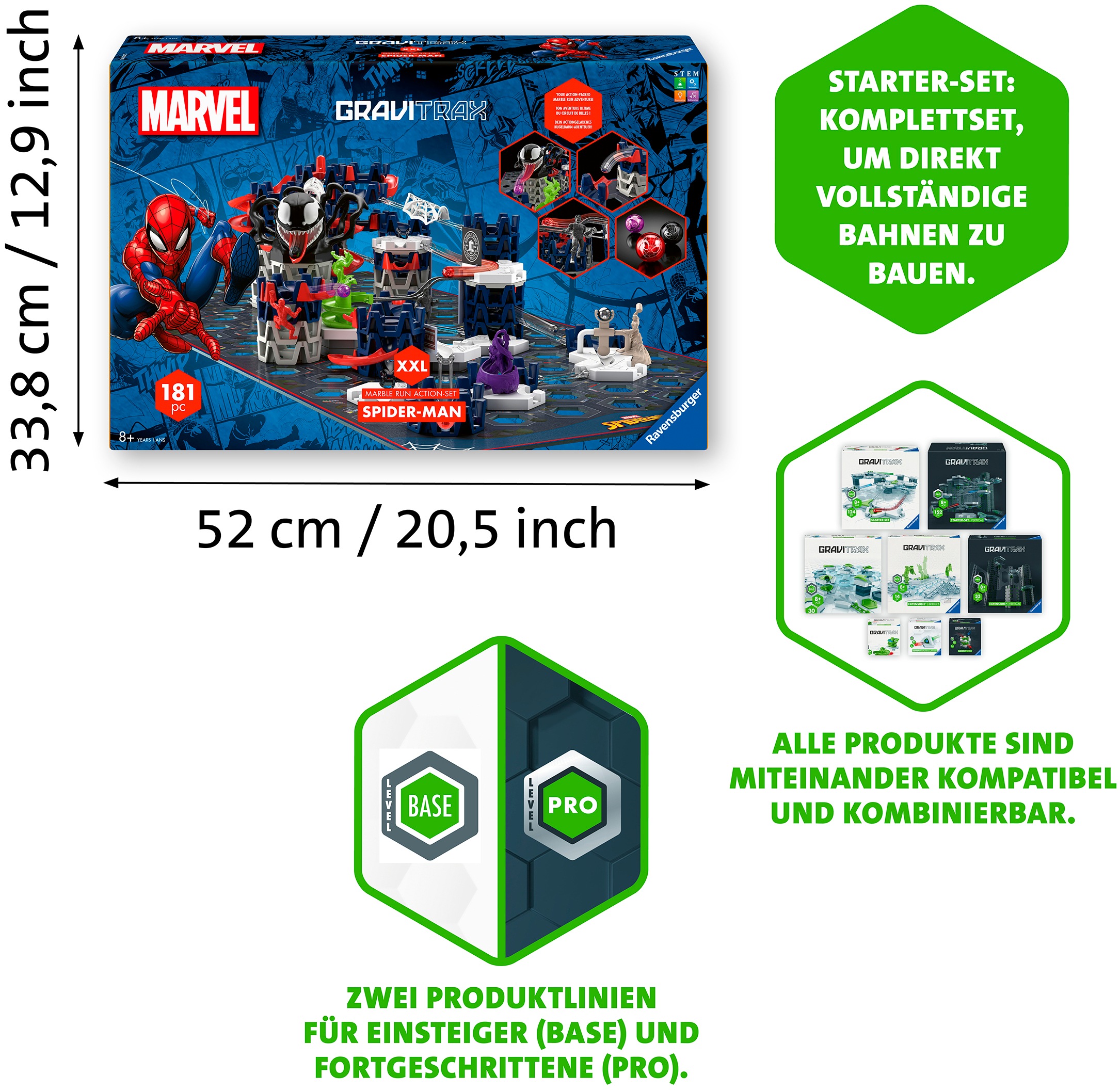Ravensburger Kugelbahn-Bausatz »GraviTrax BASE Spider-Man - Action Set« Made in Europe