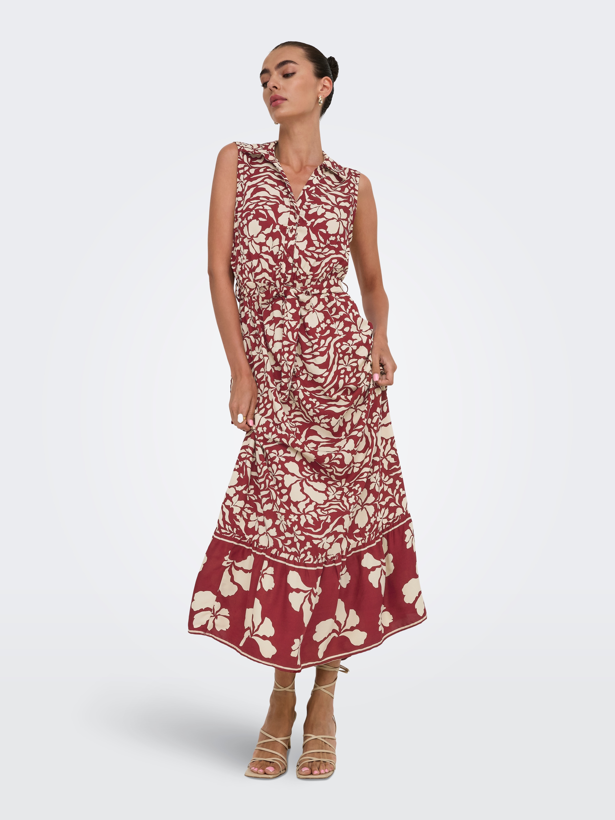 ONLY Maxikleid »ONLVIBE LIFE S/L SHIRT LONG DRESS WVN«, Sommerkleid