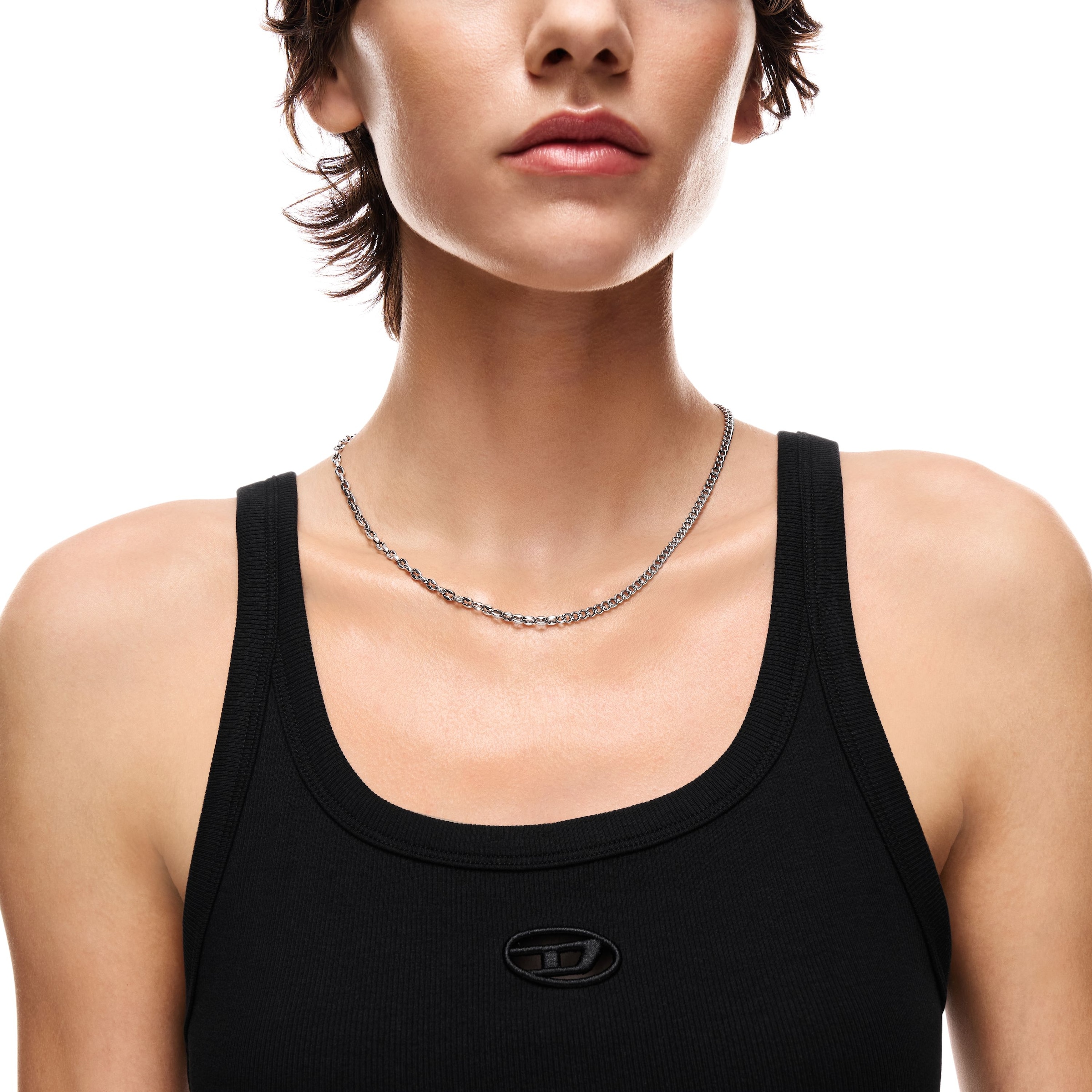 Diesel Kette ohne Anhänger »Schmuck Geschenk Edelstahl Halsschmuck Halskette Diesel Font« Emaille
