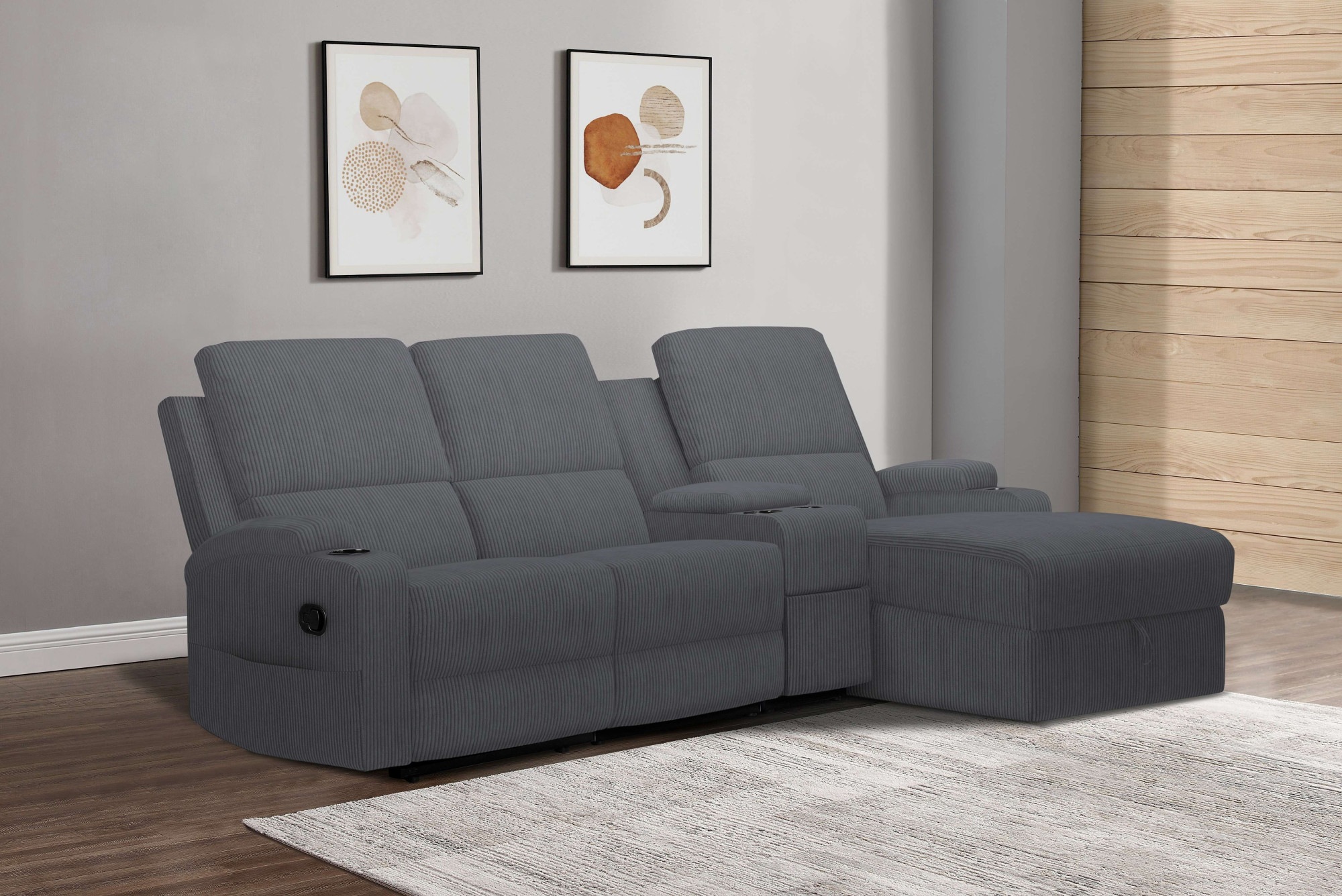 Home affaire Ecksofa "NAPORI Multimediasofa, 3er Kinosessel XXL, L-Form, Co günstig online kaufen