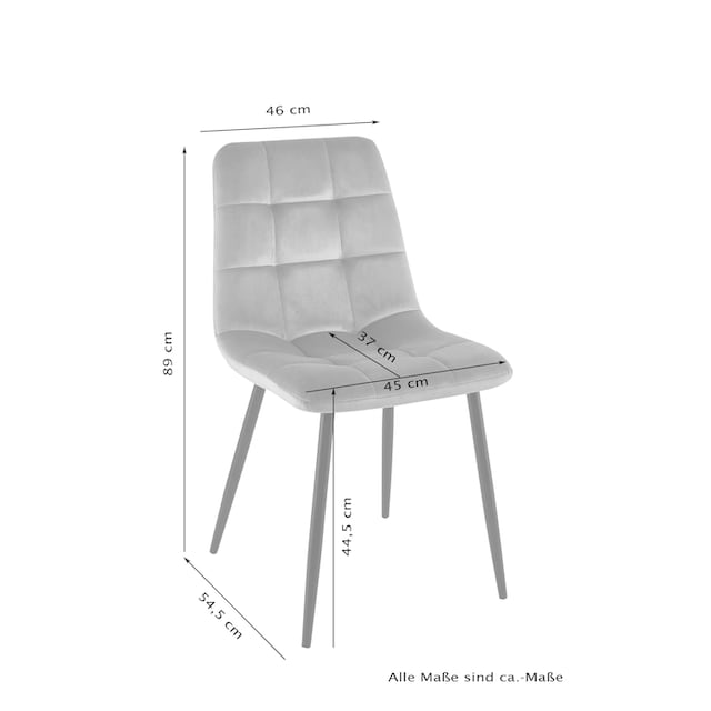 Homexperts Esszimmerstuhl »Kelly«, (Set), 2 St., Samtstoff, Bezug in  Samtstoff kaufen | BAUR