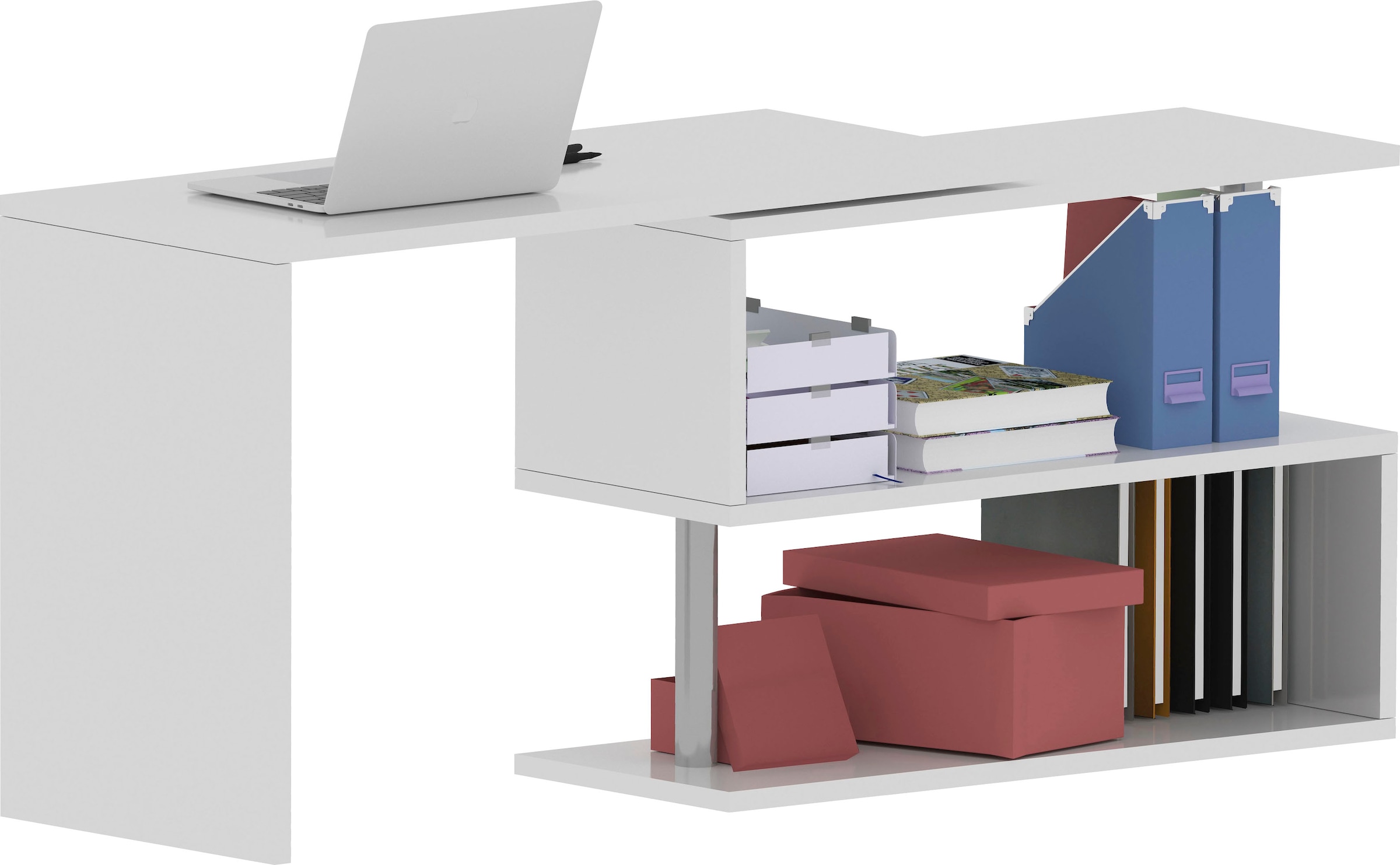 INOSIGN Schreibtisch »Volta, Made in Italy«, multifunktional - als Computertisch, Eckschreibtisch oder Sideboard