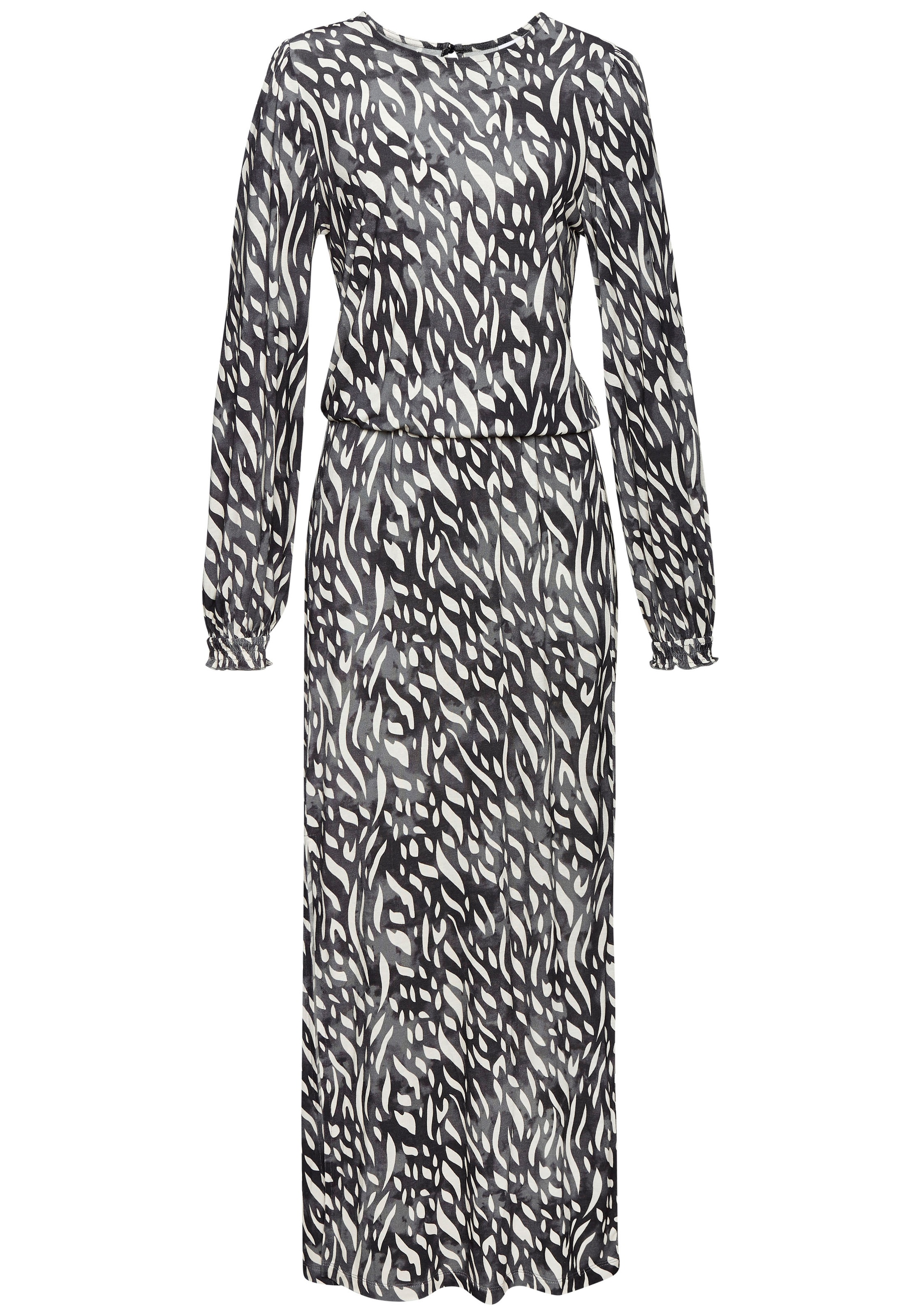 LASCANA Maxikleid, mit seitlichem Schlitz, Jerseykleid im Alloverprint