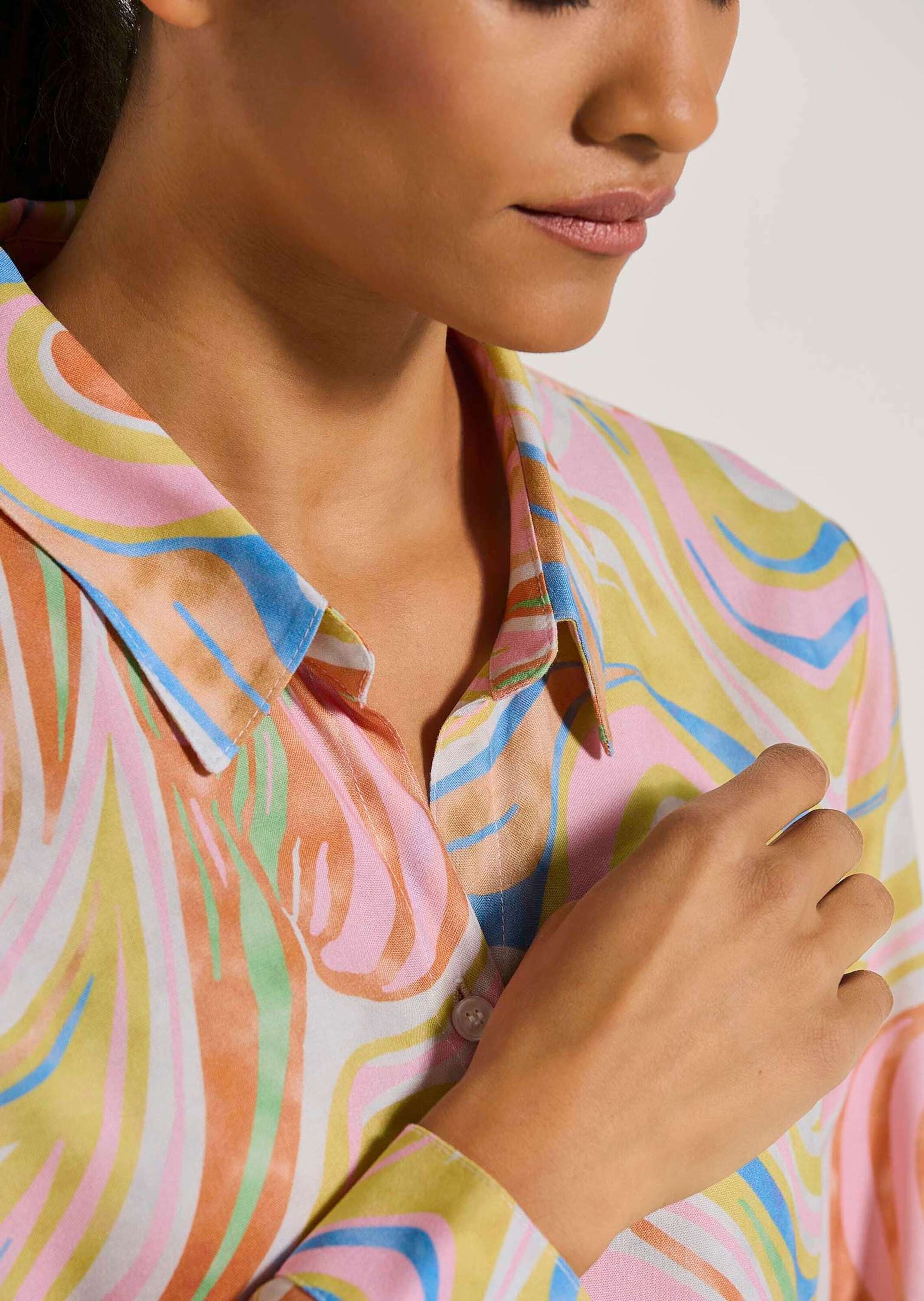 MADELEINE Hemdbluse »Bluse Longbluse mit Unikat-Print«