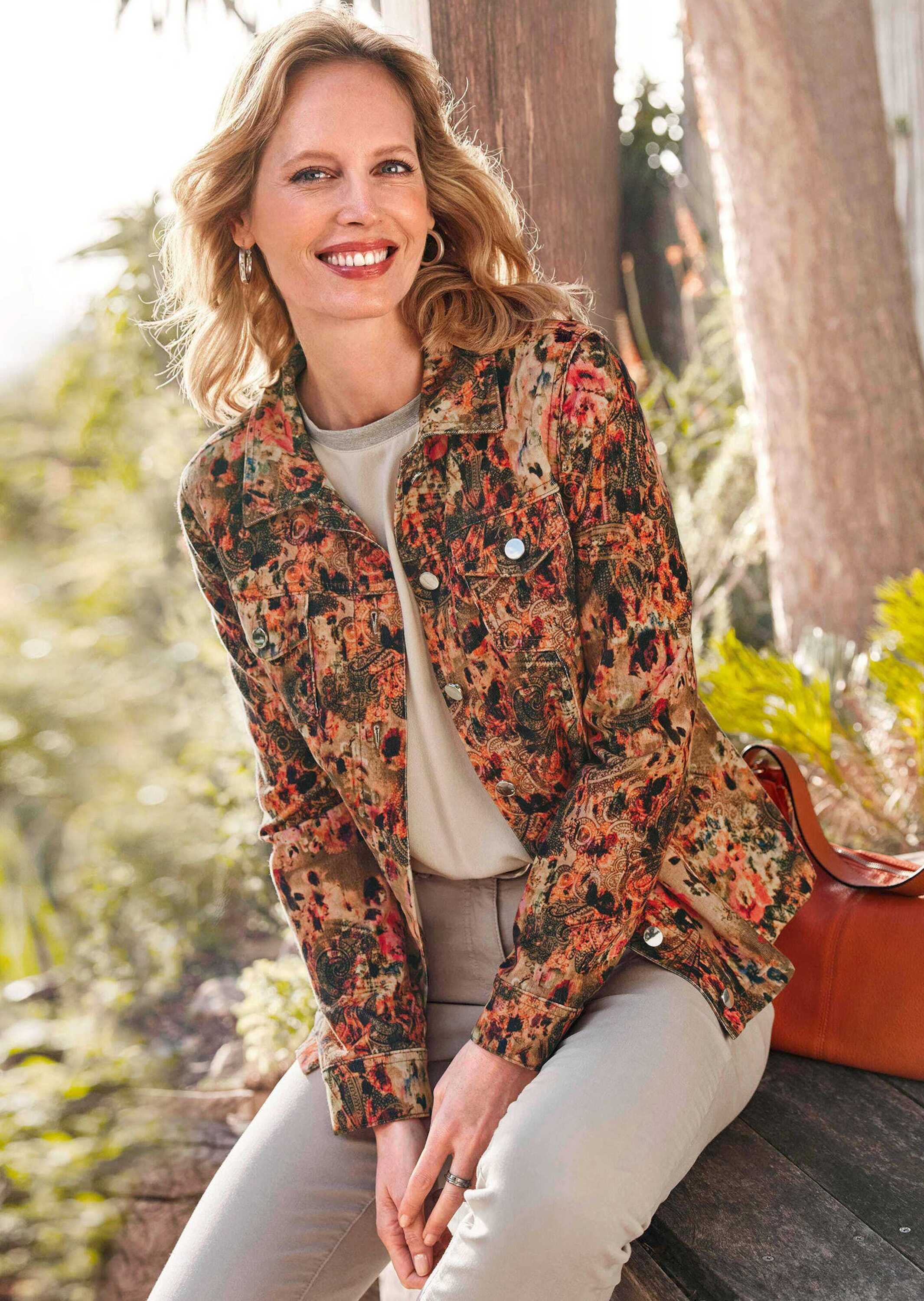 Thumbnail - GOLDNER Kurzjacke "Kurzgröße Printjacke mit Paisley-Muster" Jeansjacken-Form