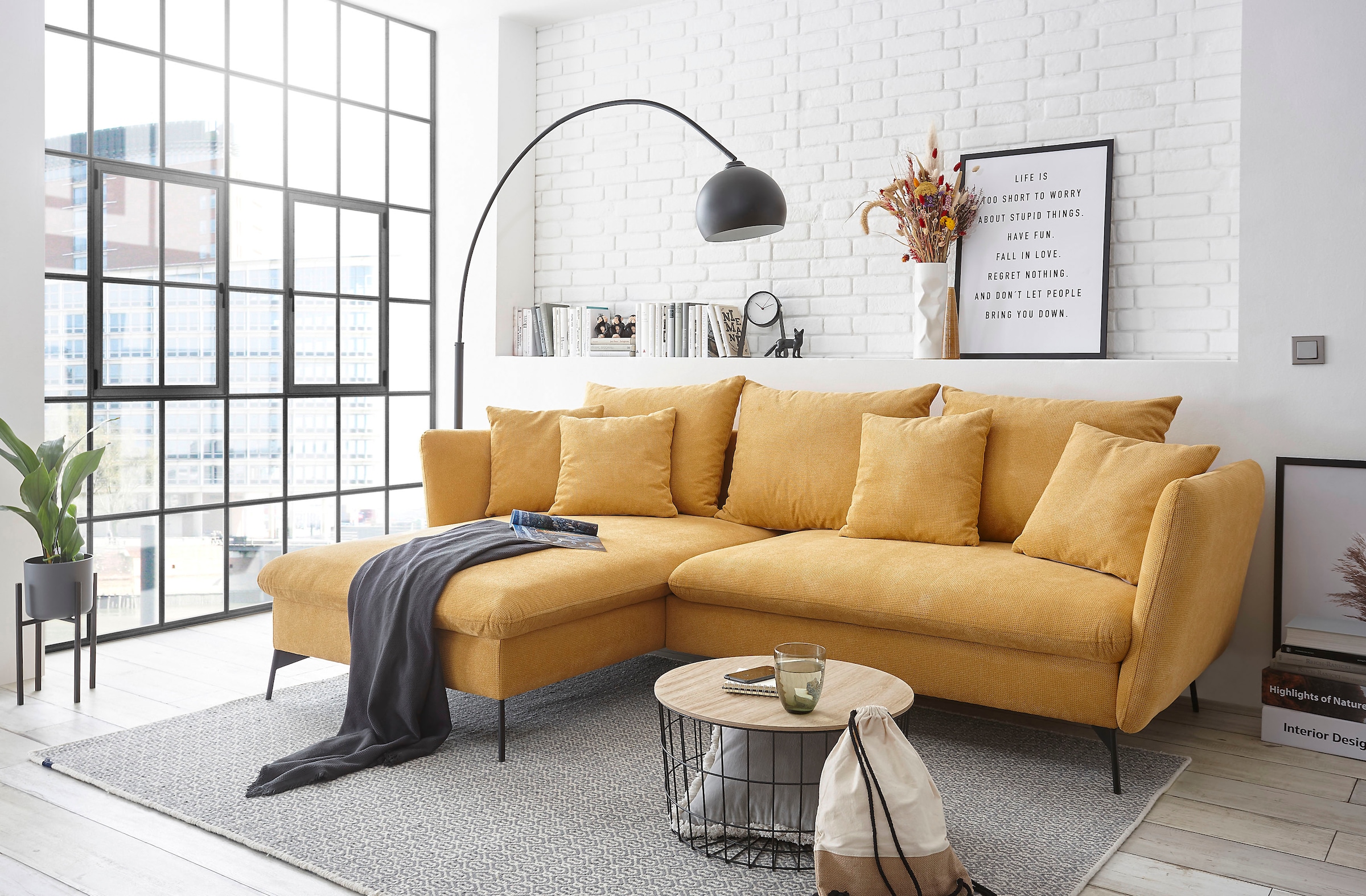 OTTO home Ecksofa "LIVORNO,258 cm, L-Form," Schlaffunktion u. Bettkasten (1 günstig online kaufen