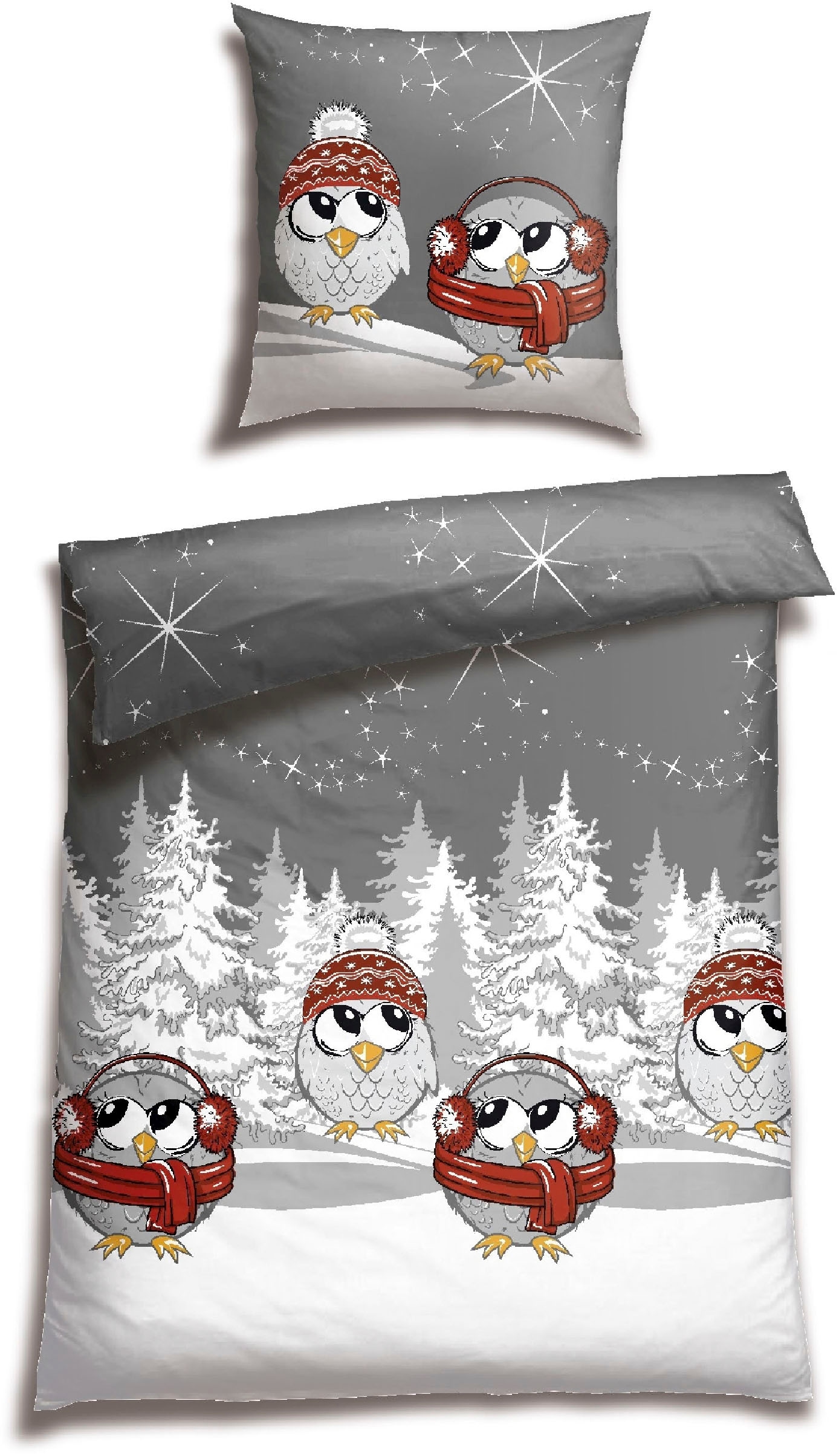 Schiesser Bettwäsche »Olsona aus weicher Baumwolle mit coolem Winter-Print«, MADE IN GREEN by OEKO-TEX®-zertifiziert