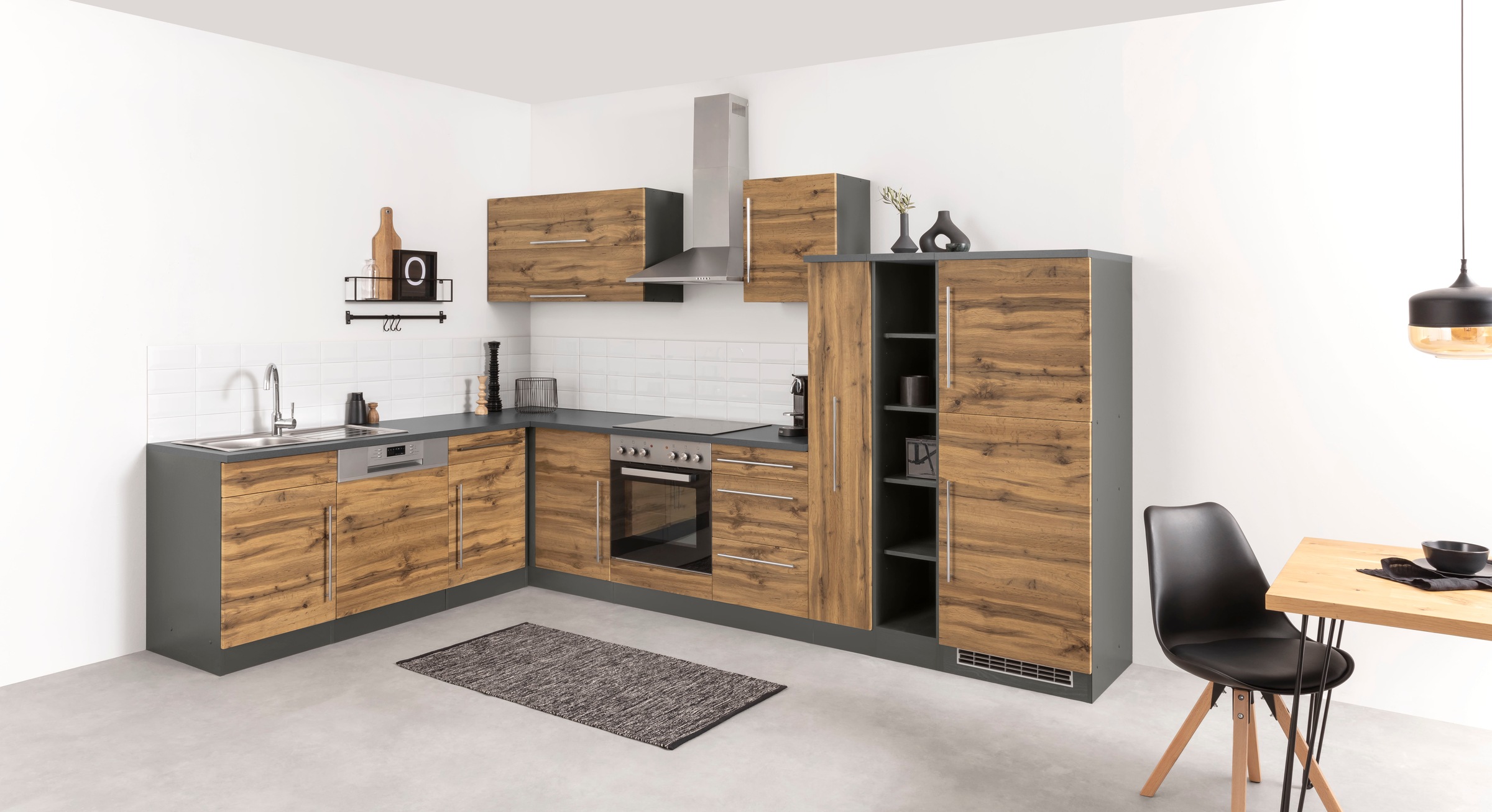 Kochstation Winkelküche »KS-Samos«, ohne E-Geräte, Stellbreite 340/220 cm