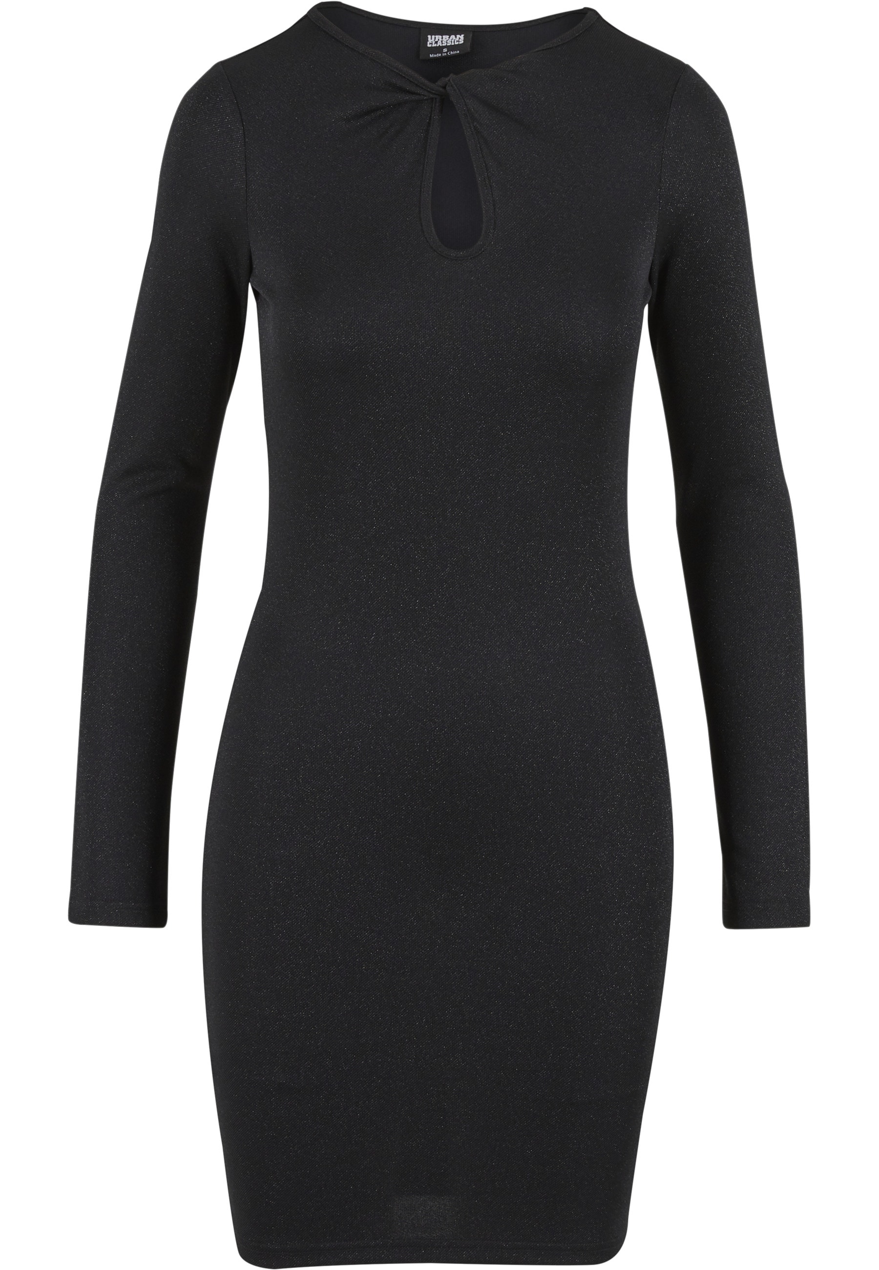URBAN CLASSICS Shirtkleid "Urban Classics Ladies Glitter Longsleeve Dress" 1 Stk. tlg.