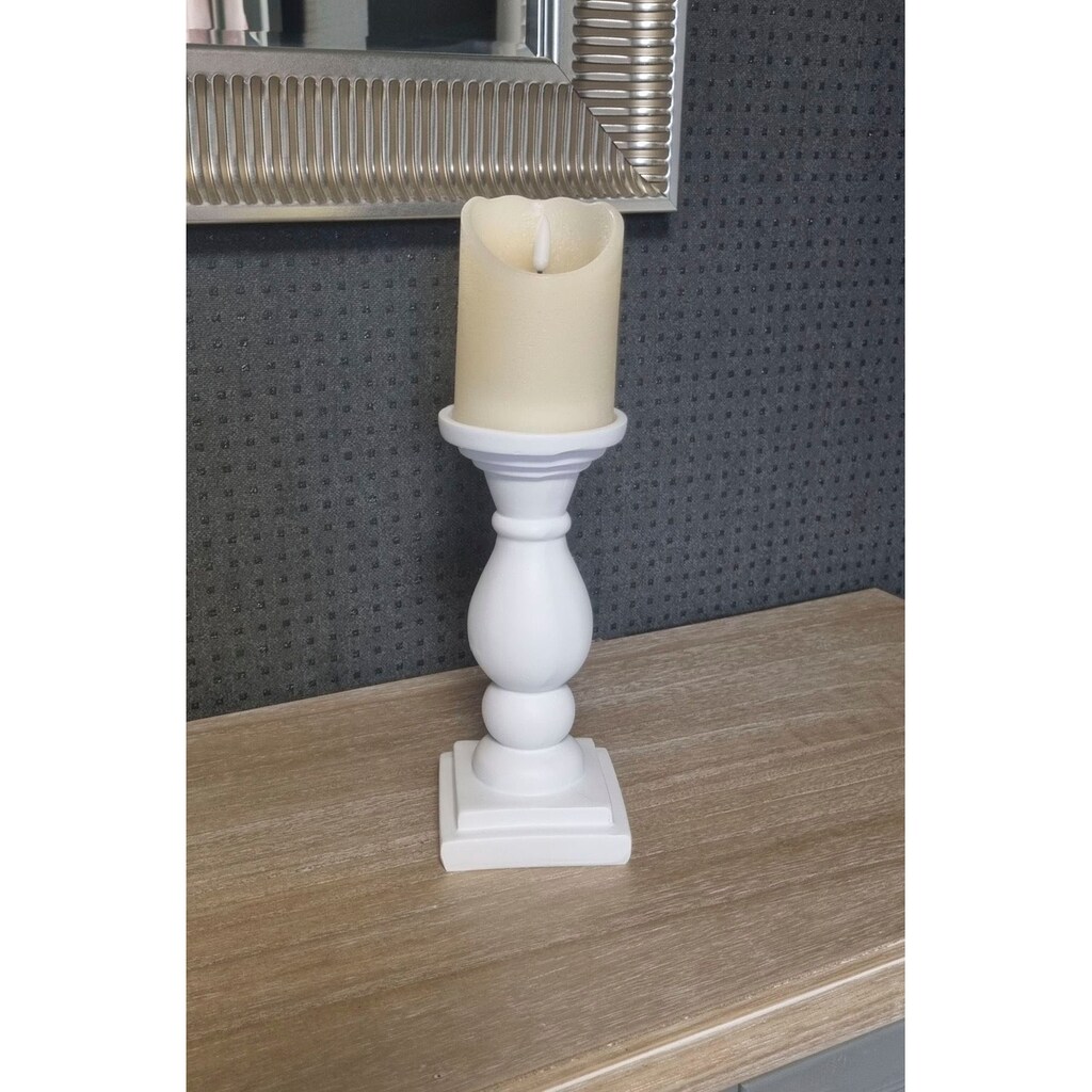 Ambiente Haus Kerzenständer »Kerzenständer aus Polyresin - weis 22cm«, (1 St.)