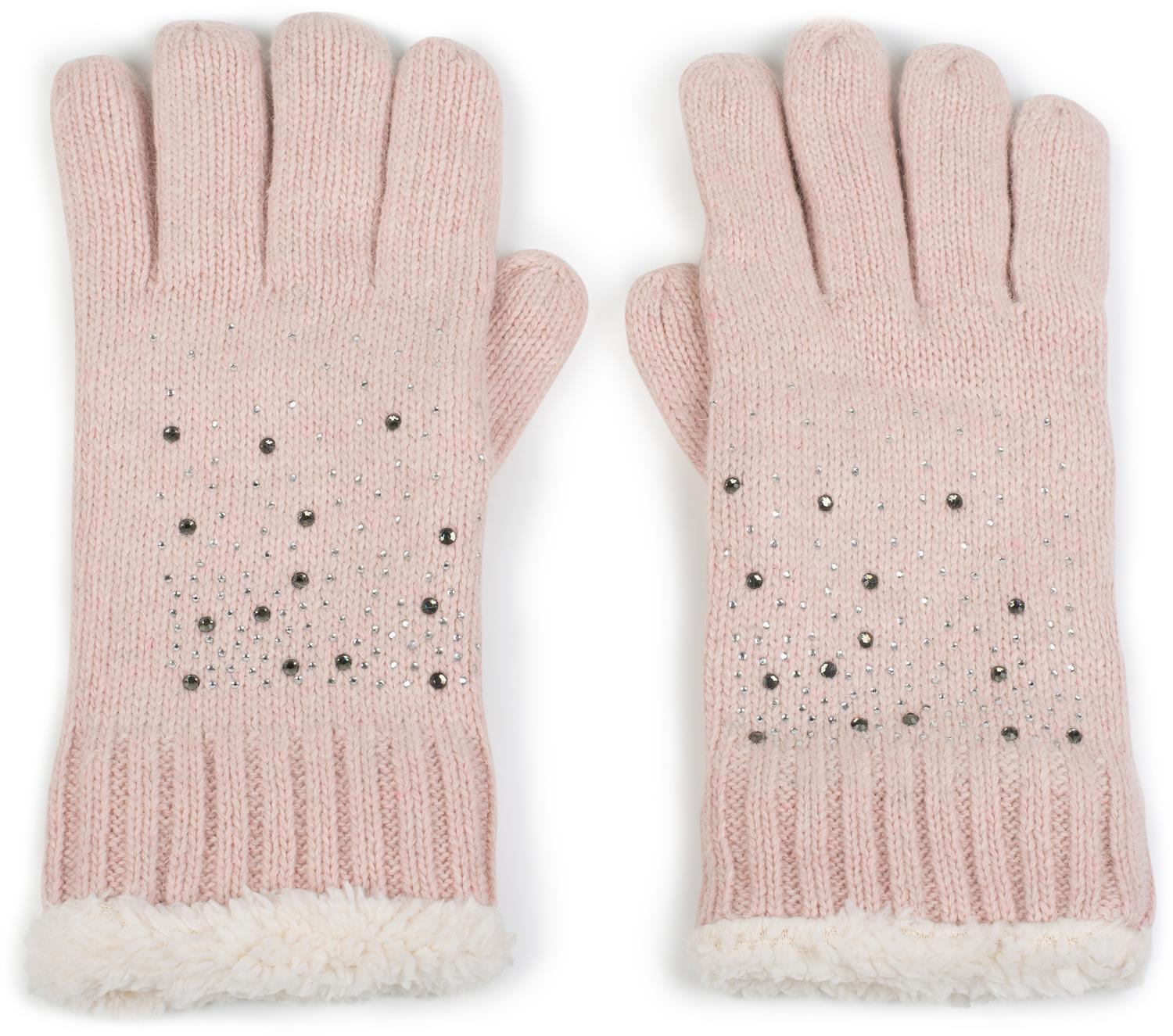 styleBREAKER Strickhandschuhe "Strickhandschuhe mit Strass und Fleece" 1 Stk.