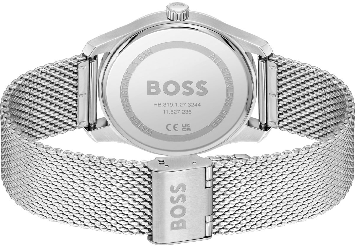 BOSS Quarzuhr »PRINCIPLE«, Herrenuhr, Armbanduhr, Datum, Edelstahlarmband