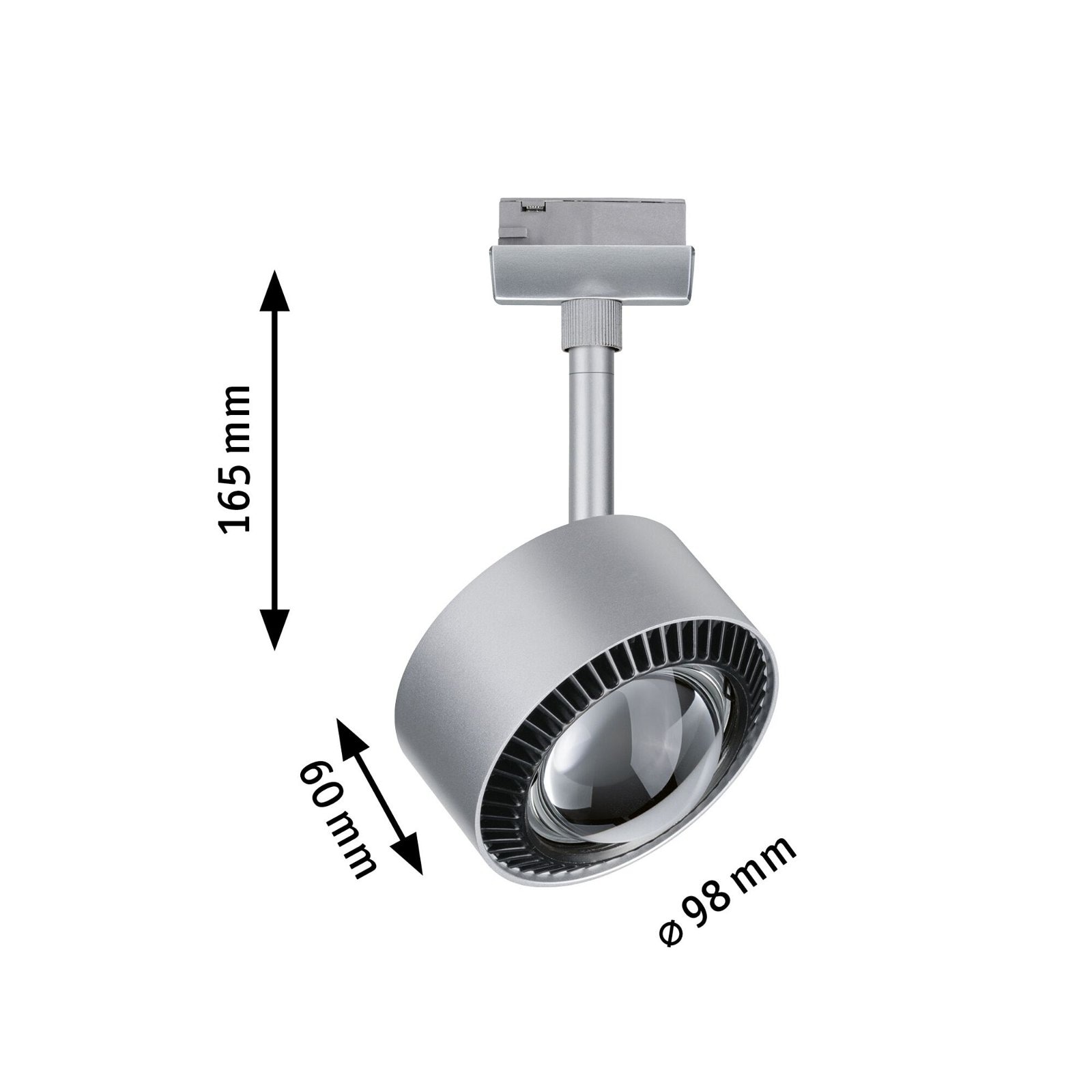 Paulmann Schienensystem-Leuchten »URail Schienenspot Aldan 498lm 8W 2700K 230V Schwarz matt, Chrom«, Einzelspot, dimmbar