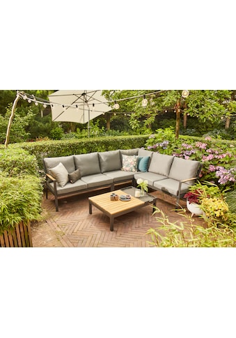 Gartenlounge-Set »Londra«, (5 tlg., 2x 2er Bank(l+r), 1xModul Ecke,1xModul...