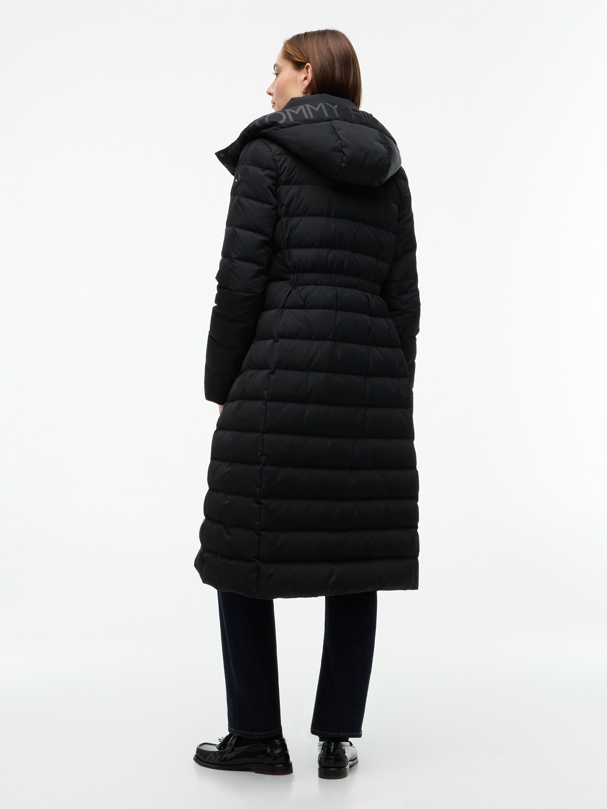 Tommy Hilfiger Steppmantel »DOWN BRANDED FITTED MAXI COAT« Kunstfaser