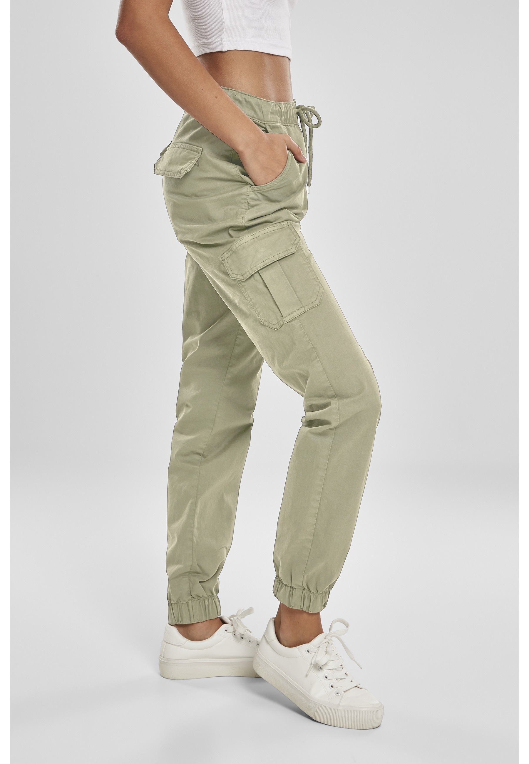 URBAN CLASSICS Cargohose »Urban Classics Damen Ladies High Waist Cargo Jogging Pants«