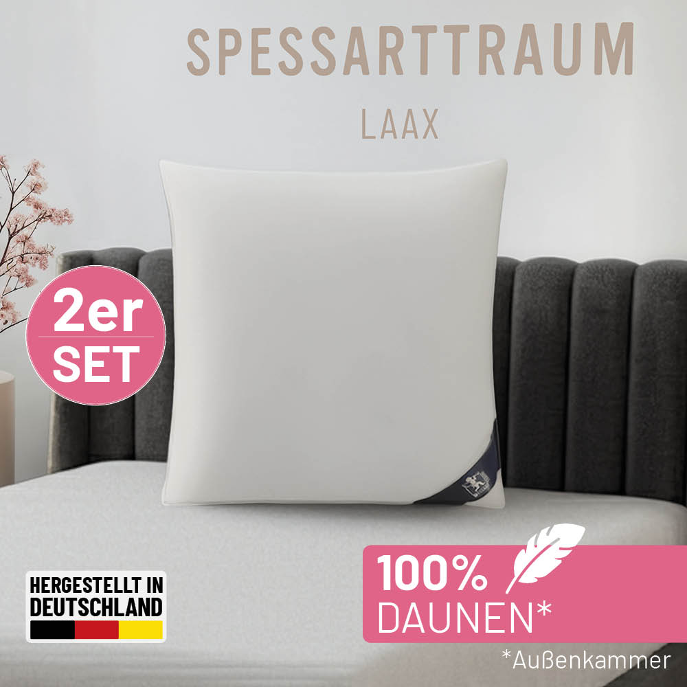 SPESSARTTRAUM 3-Kammer-Kopfkissen "Laax Sparset" 2 Stk. tlg. Kissen 40x80, 80x80xm & weitere Größen