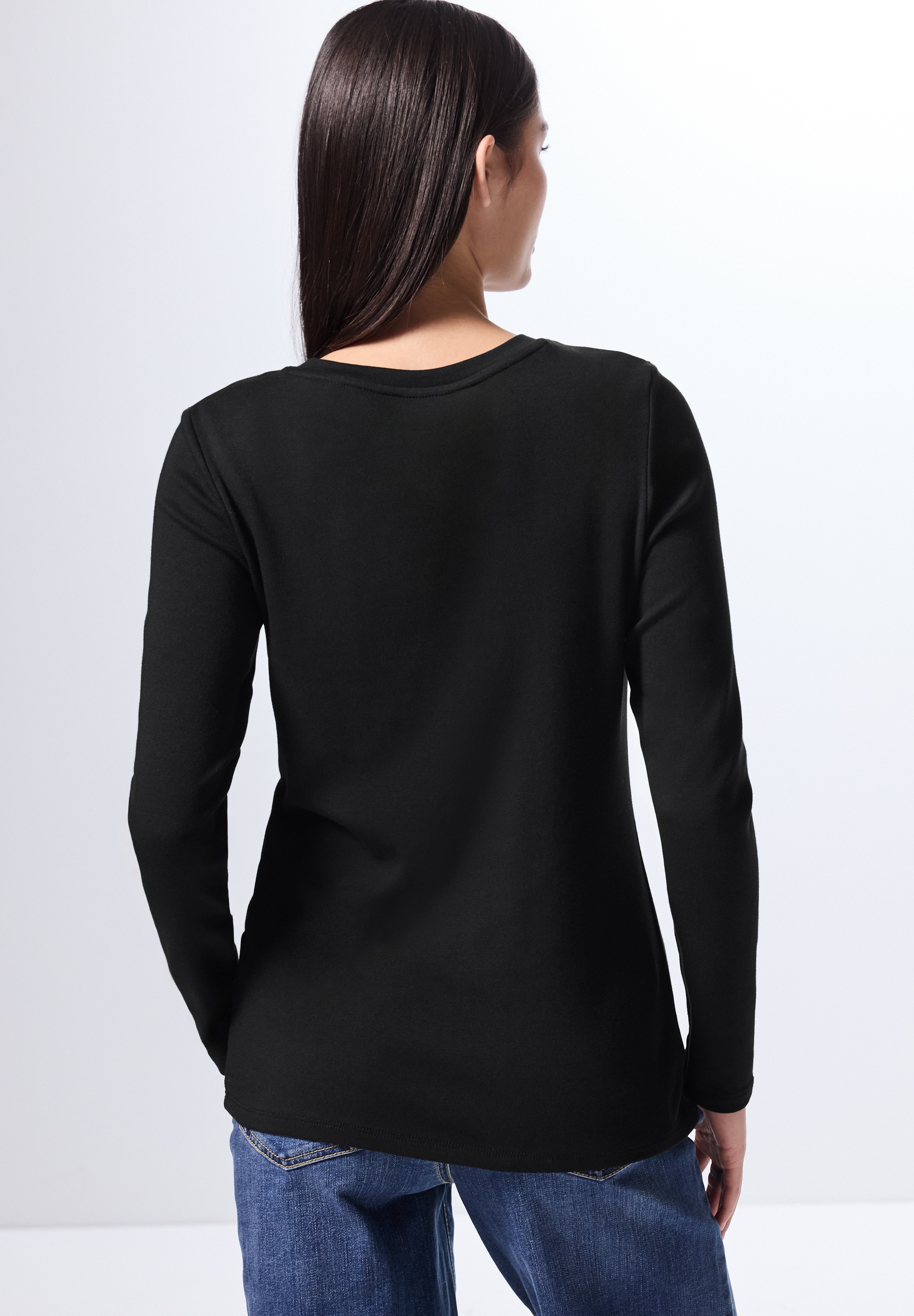 STREET ONE STUDIO Langarmshirt, aus softem Materialmix