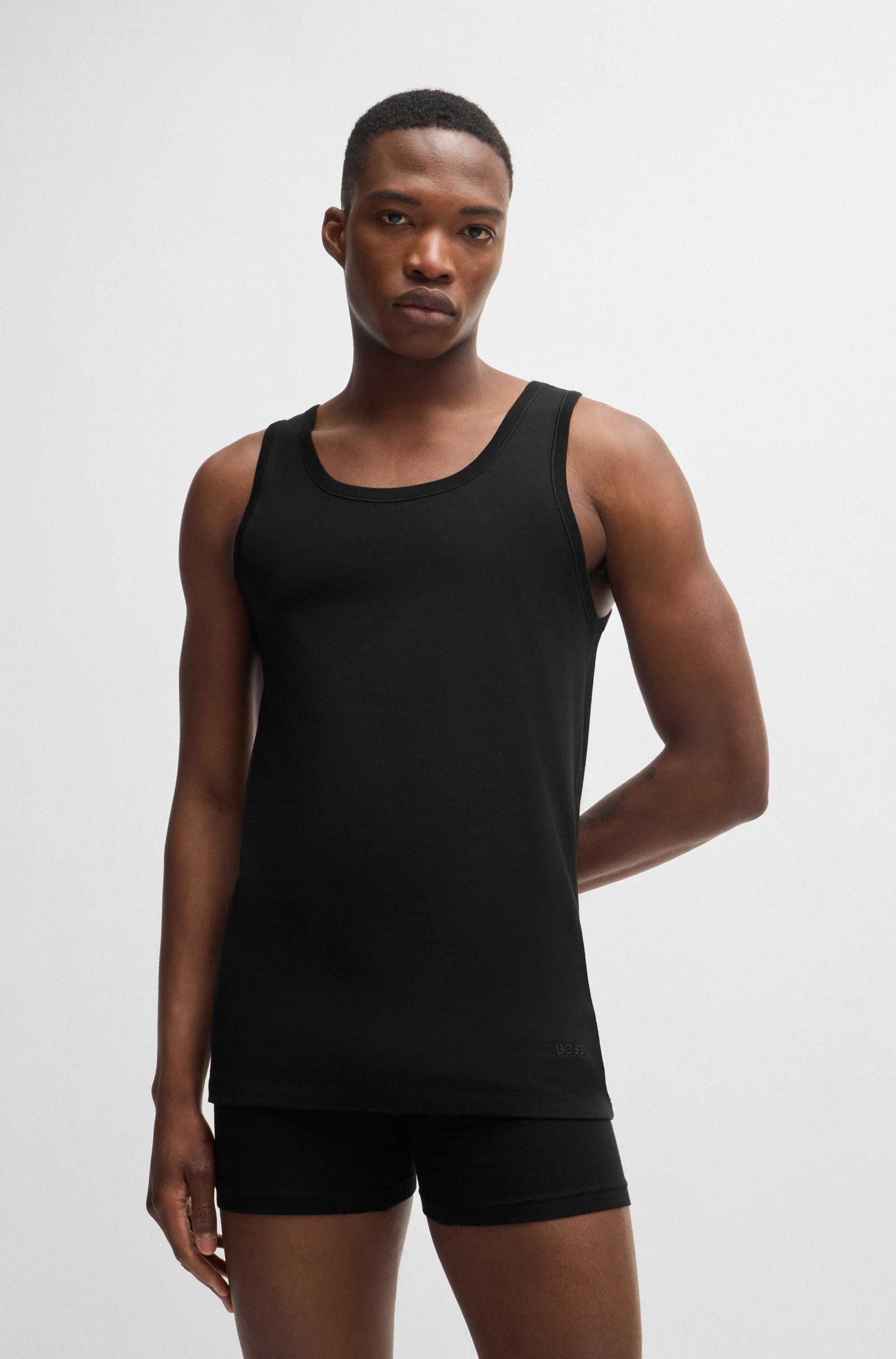 BOSS Unterhemd »Tank Top 3P CO«, (Packung, 3 St.), mit Rippbündchen