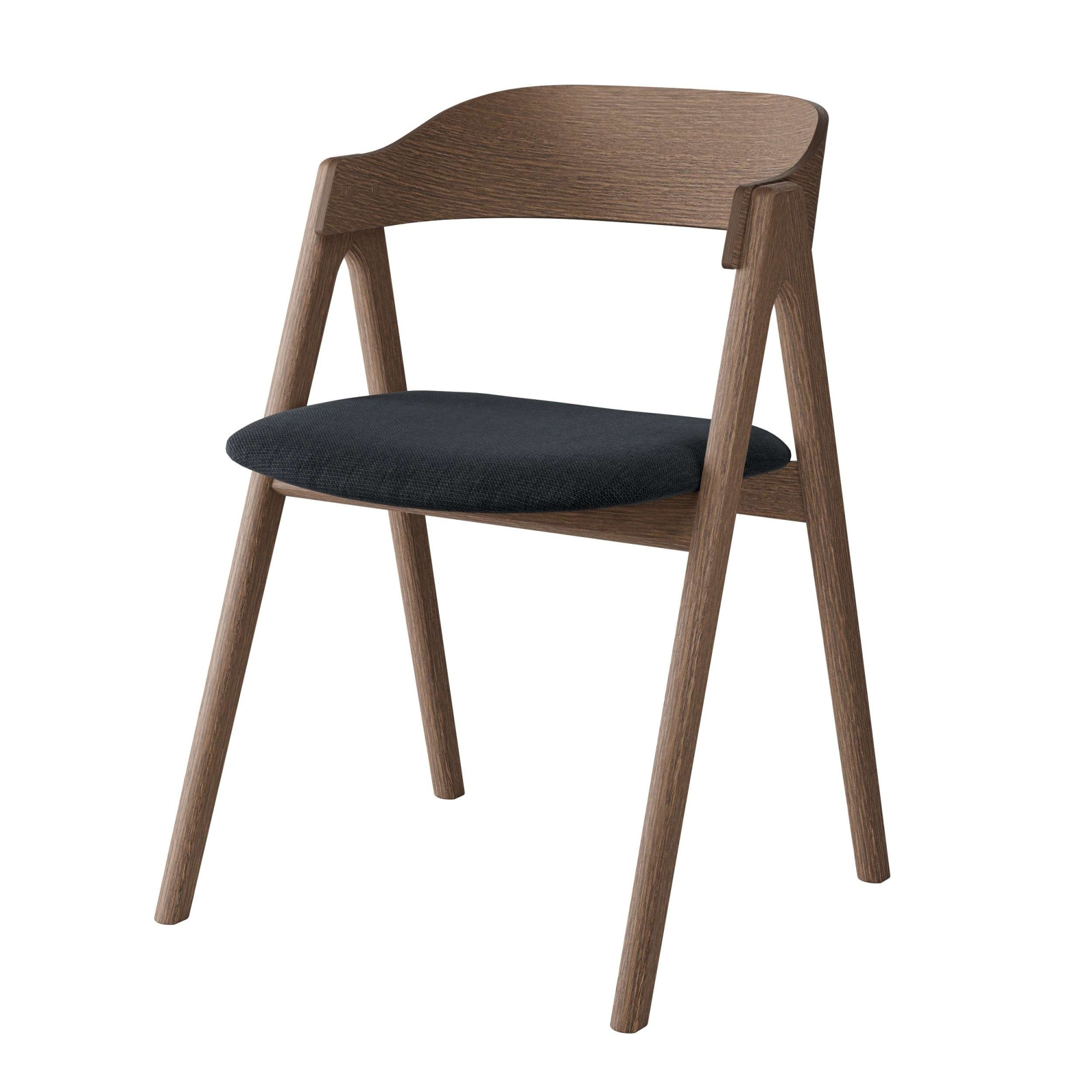 Stuhl HAMMEL FURNITURE "Mette by Hammel", , eiche smoked öl, eiche smoked öl, dunkelgrau, B:52cm H:75cm T:54cm, Massivholz, Stoff, Stühle, Stuhl, Massivholz, gepolsterte Sitzfläche, versch. Farbvarianten
