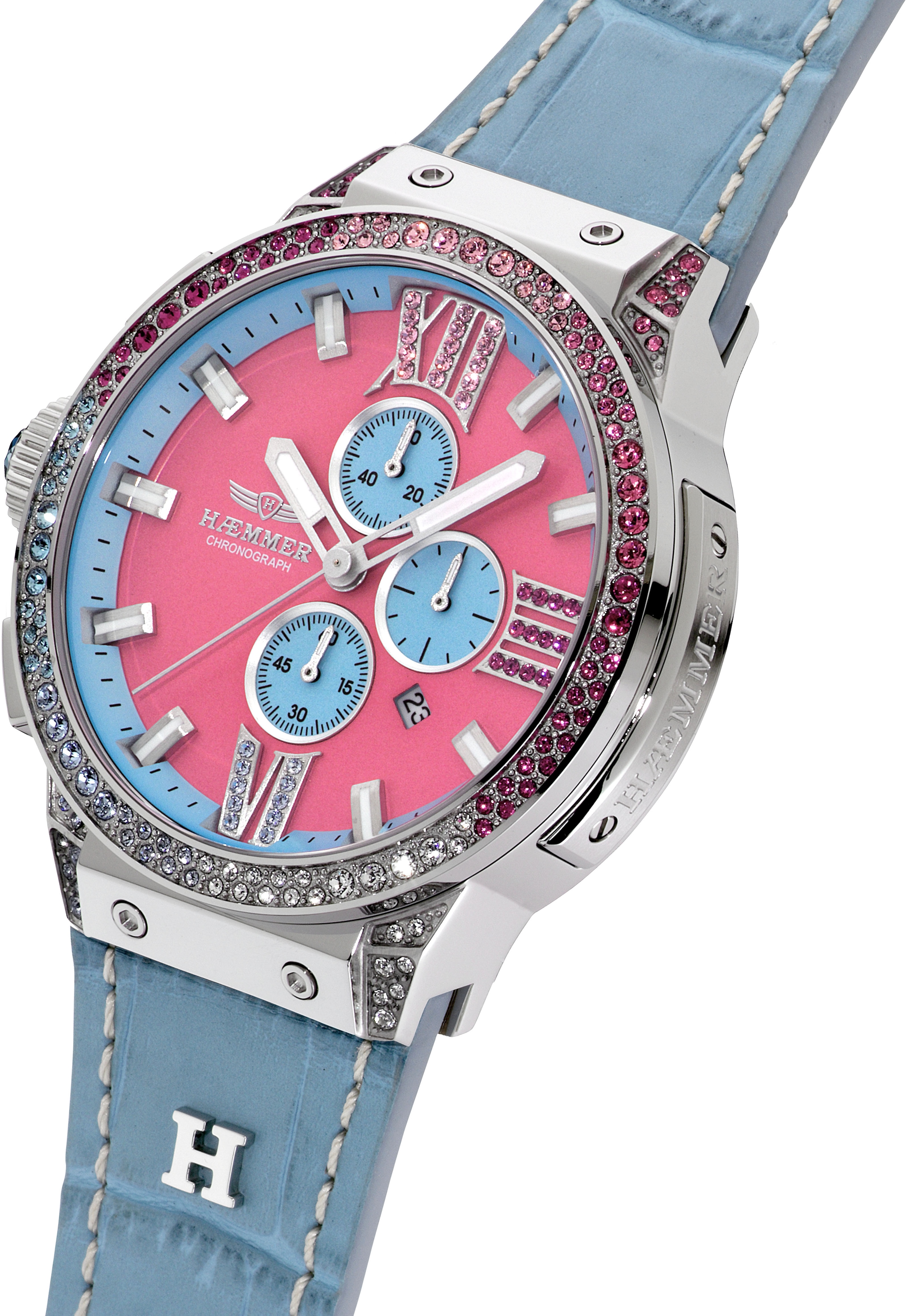 HAEMMER GERMANY Chronograph »EMINENT«, Quarzuhr, Armbanduhr, Damenuhr, analog, Tag, Stoppfunktion